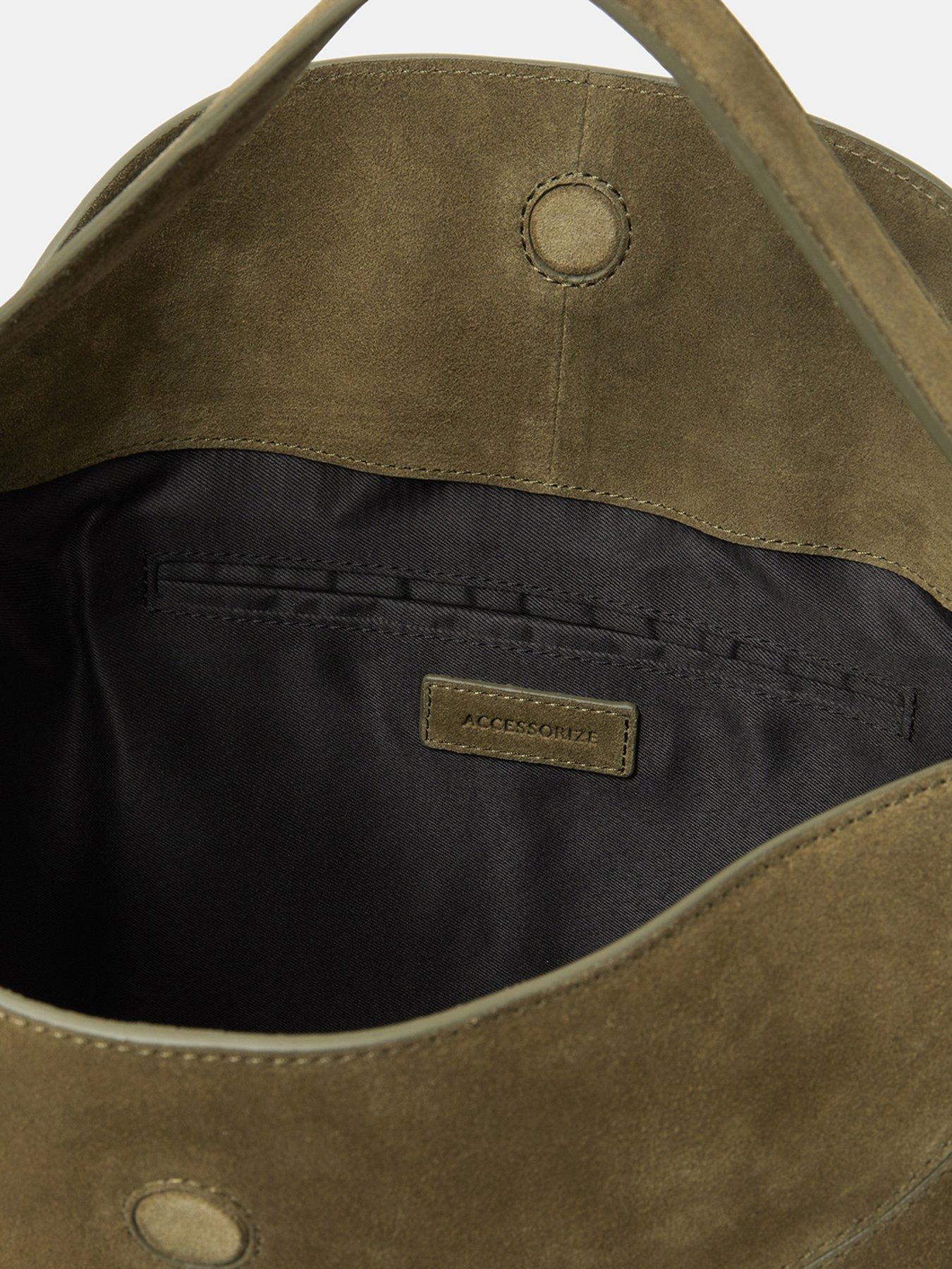  image of accessorize-fold-top-suede-shoulder-bag