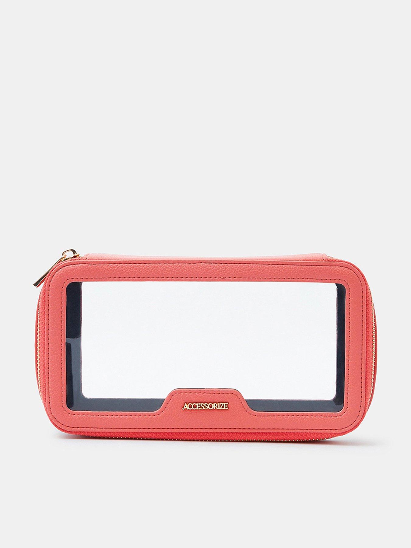 front image of accessorize-clear-travel-makeup-bag