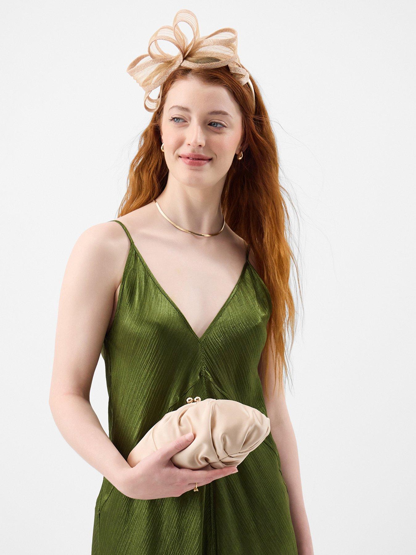 stillFront image of accessorize-ruched-satin-clip-frame-clutch-bag