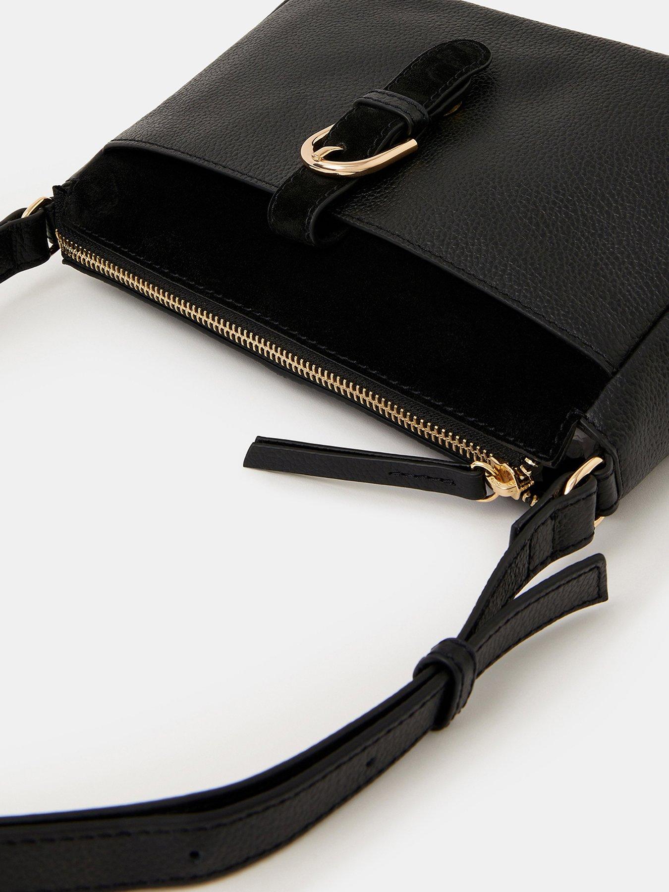 image of accessorize-buckle-leather-crossbody-bag
