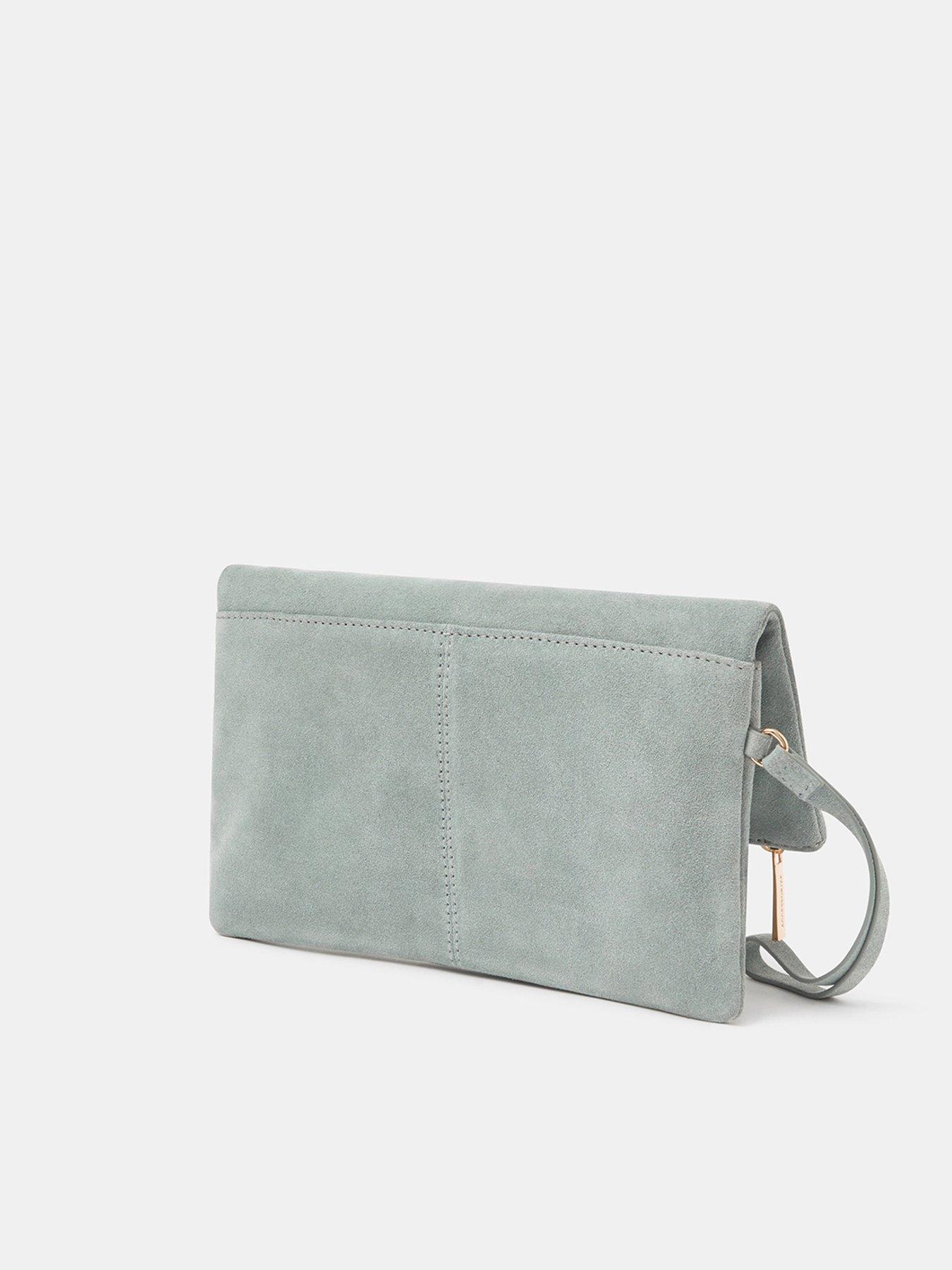  image of accessorize-foldover-suede-wristlet-bag