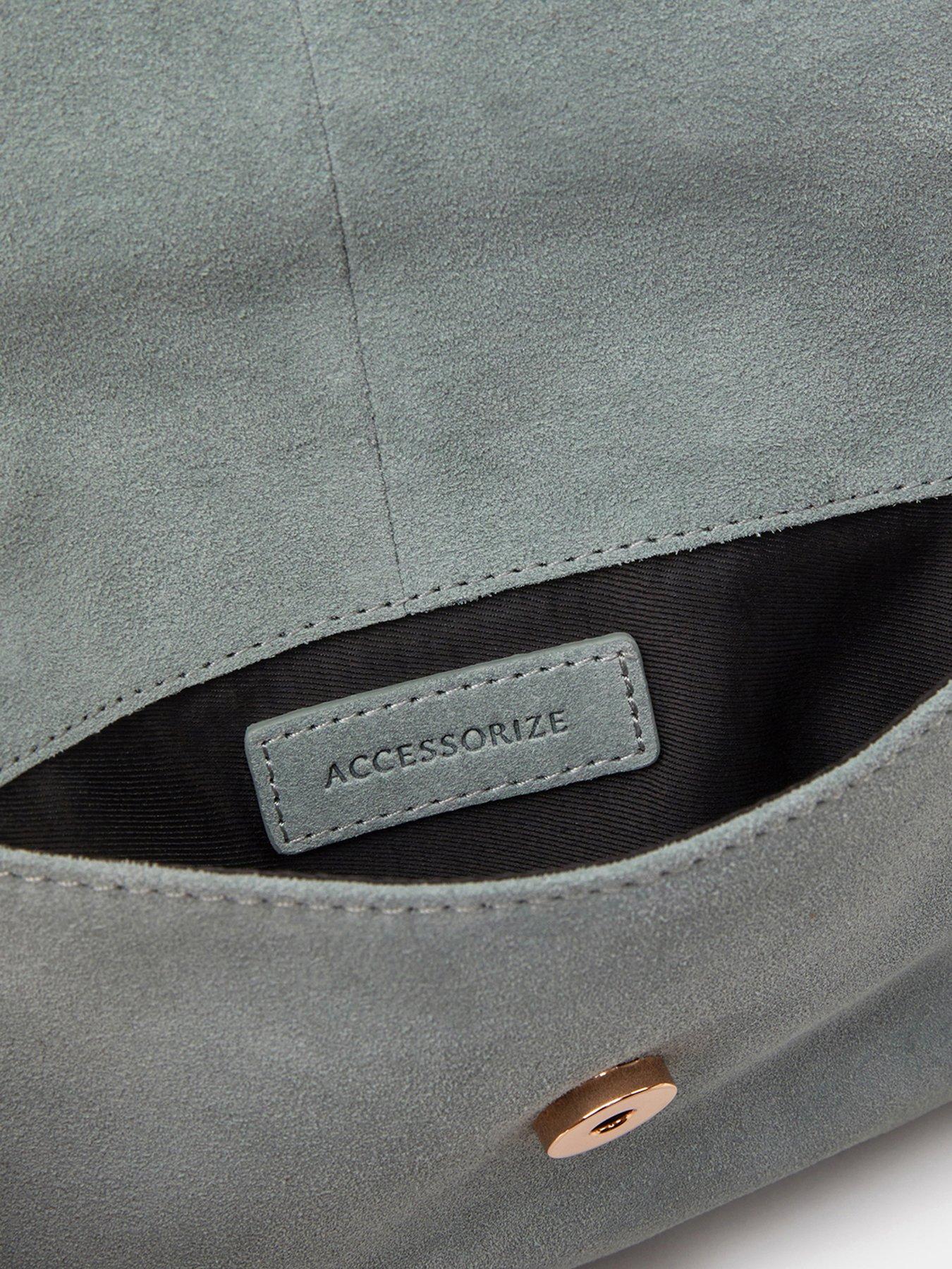  image of accessorize-foldover-suede-wristlet-bag