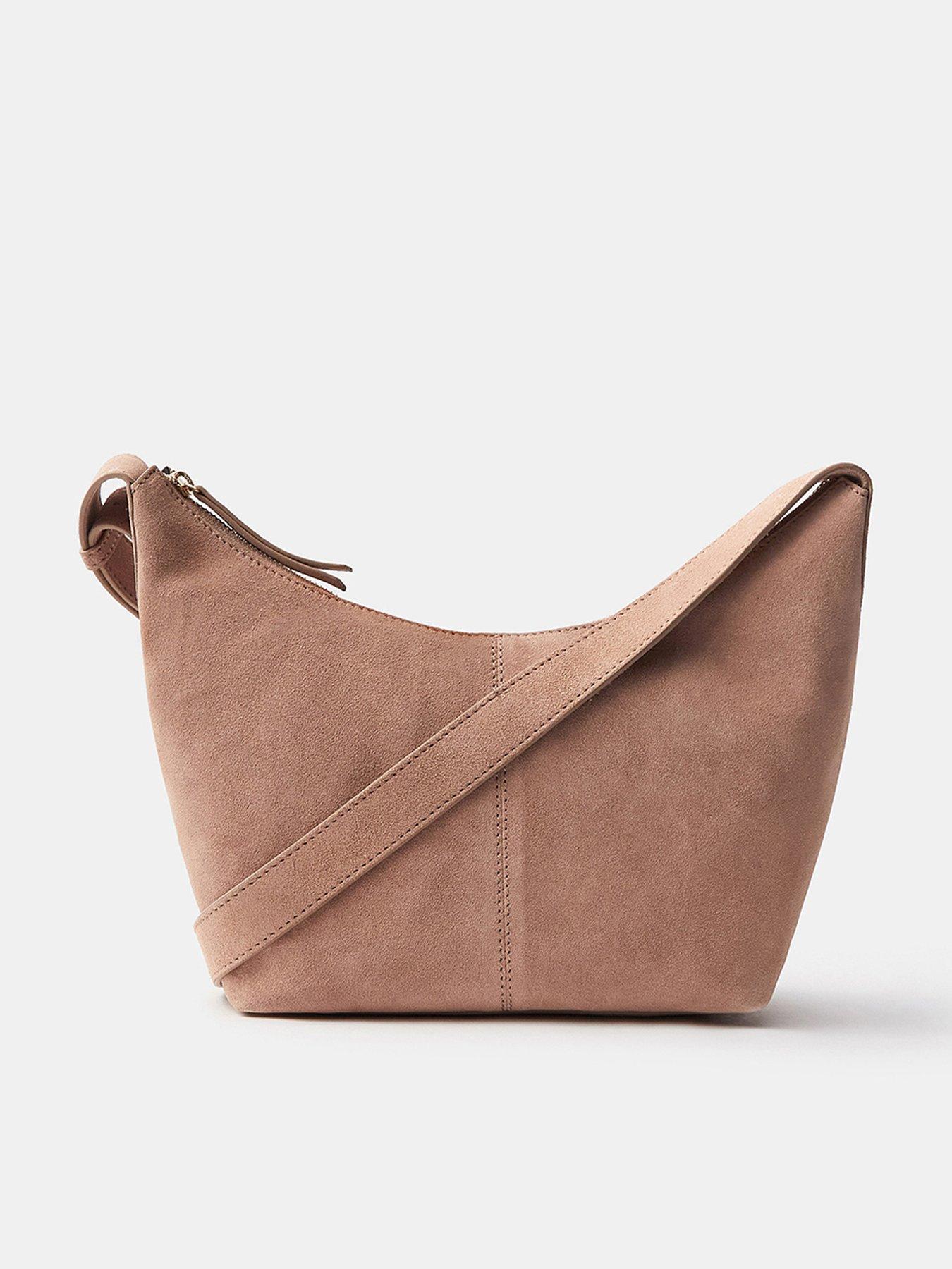 front image of accessorize-suede-crossbody-bag
