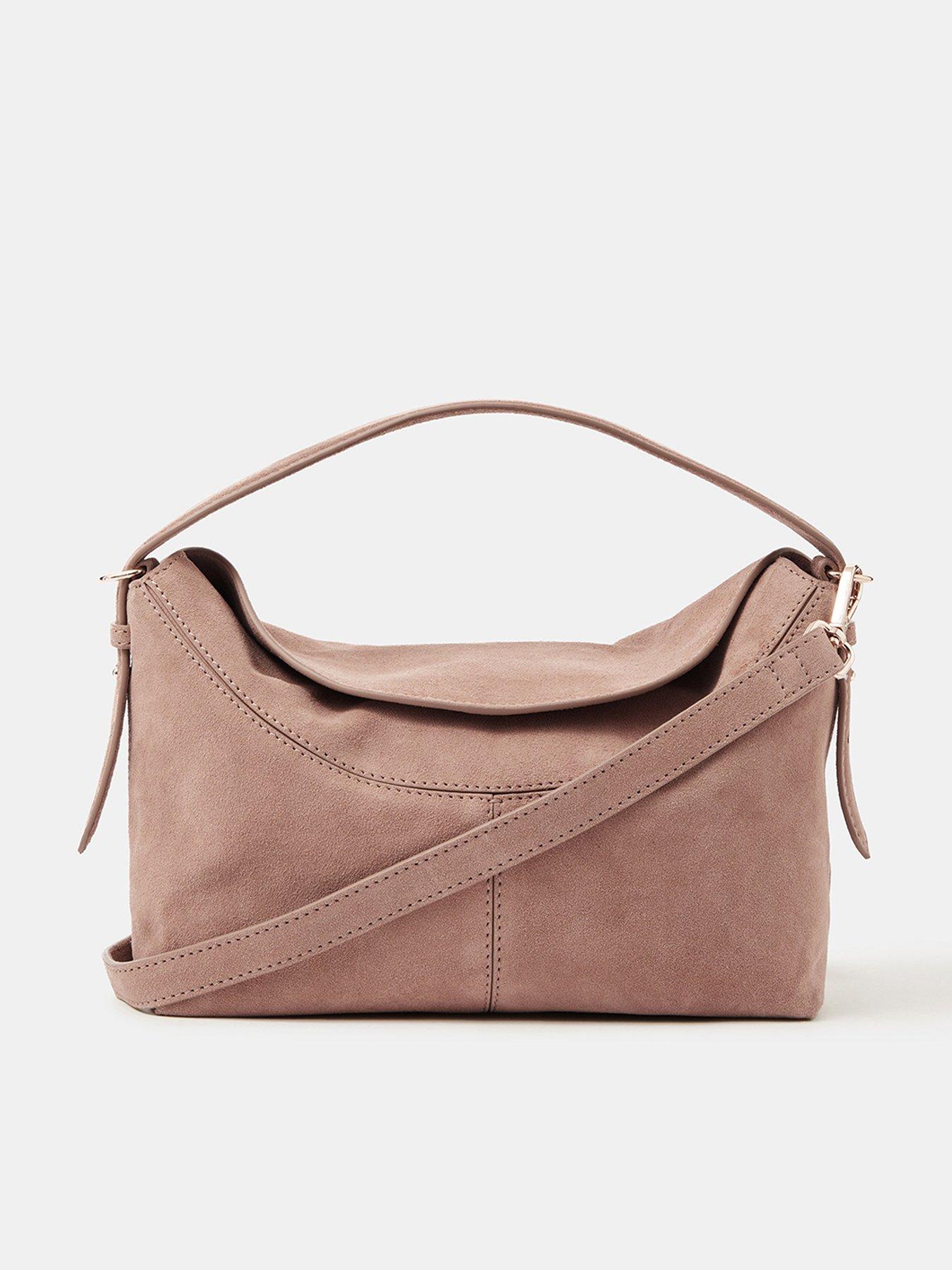 Accessorize Fold Top Suede Bag