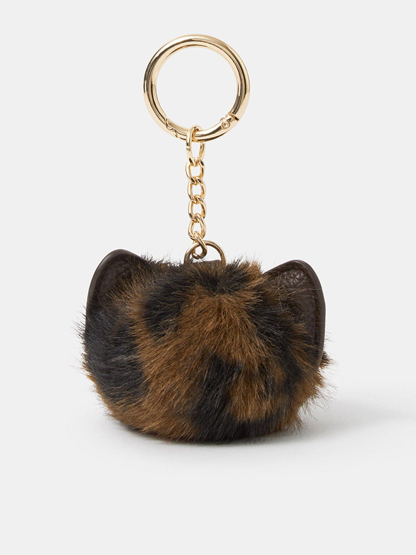 Accessorize Animal Print Pom Bag Charm