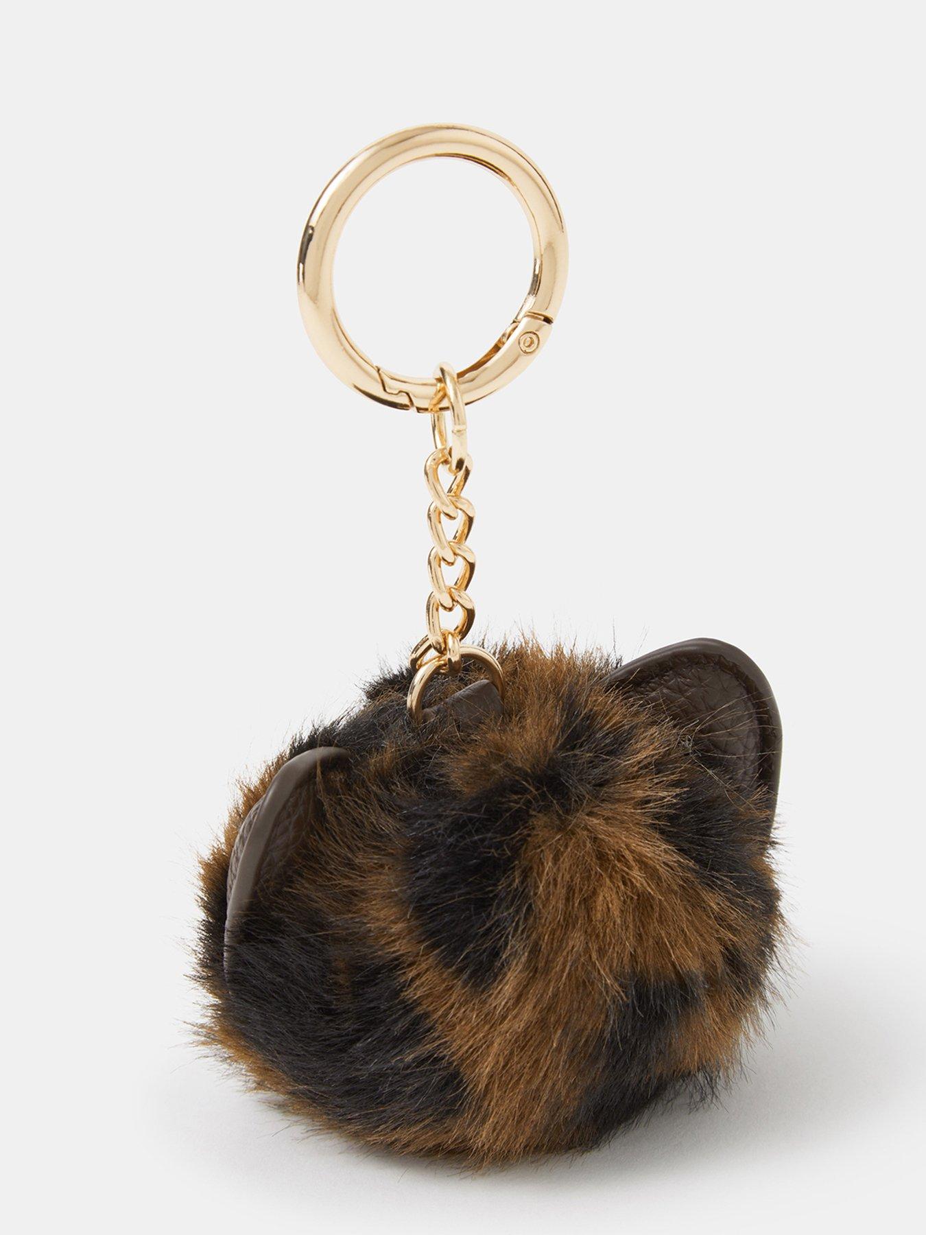 Image 3 of 3 of Accessorize Animal Print Pom Bag Charm