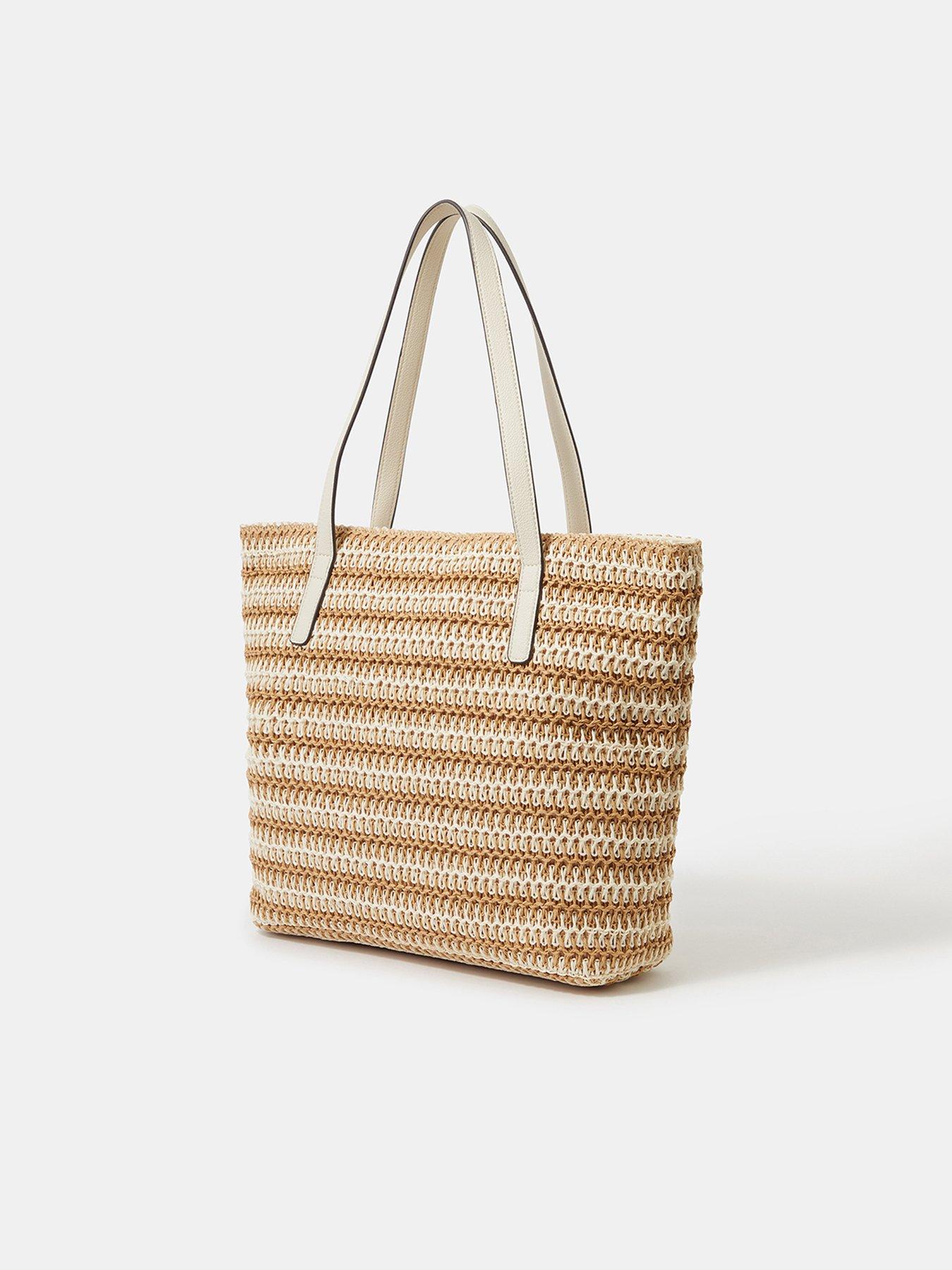 Image 3 of 5 of Accessorize Stripe Raffia Shoulder Bag
