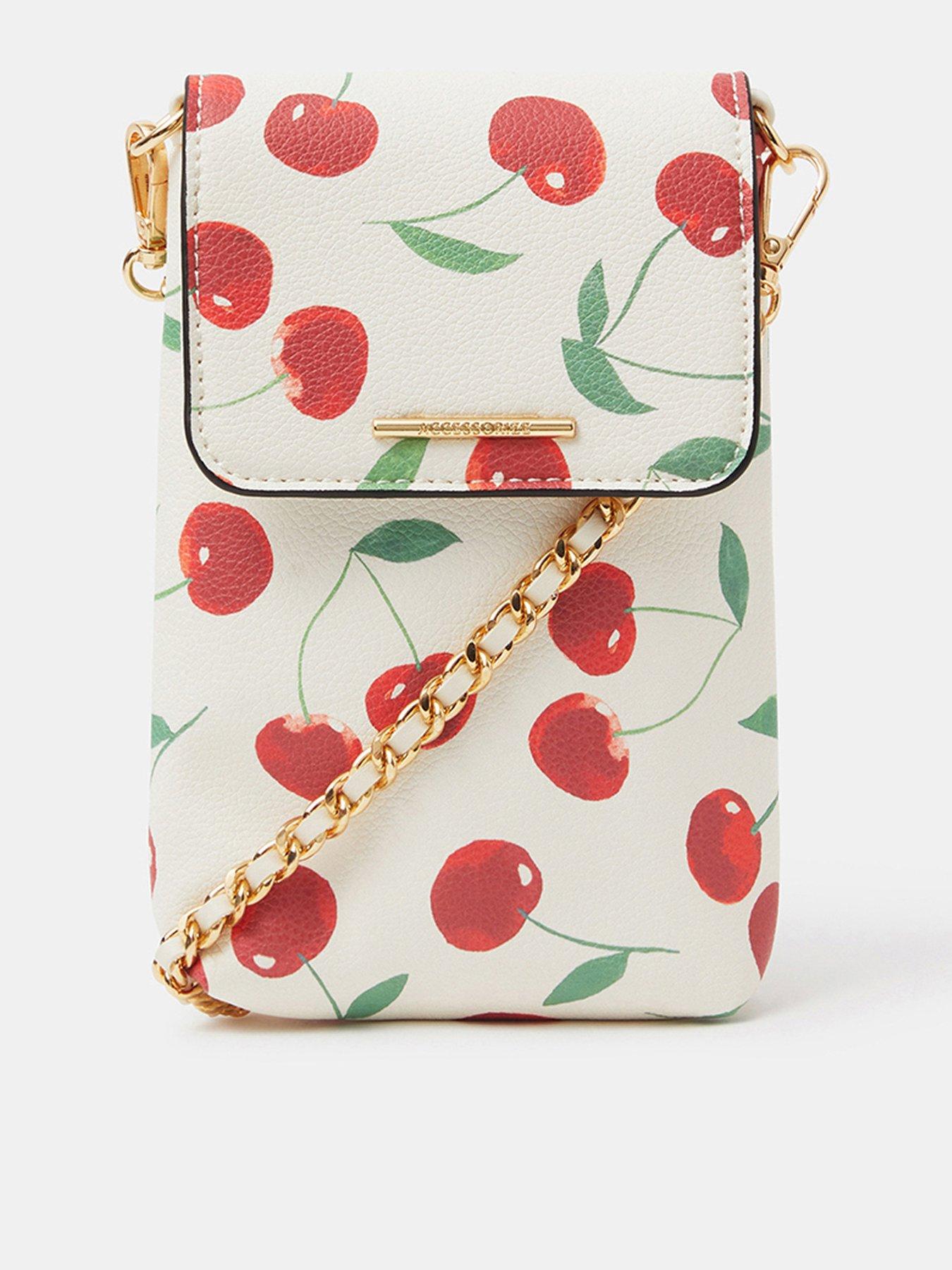Image 1 of 4 of Accessorize Cherry Print Phone Bag