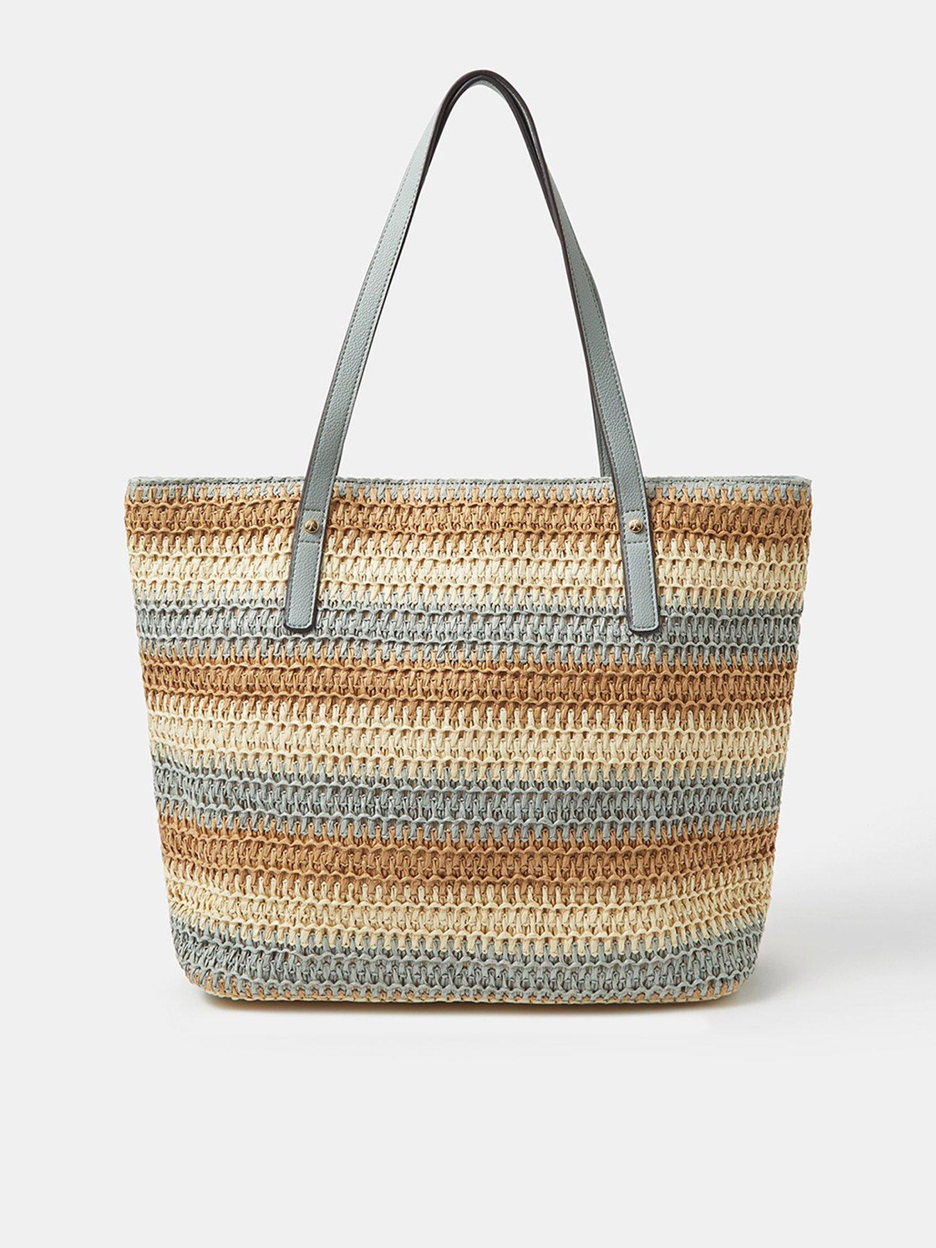 Accessorize Stripe Raffia Shoulder Bag