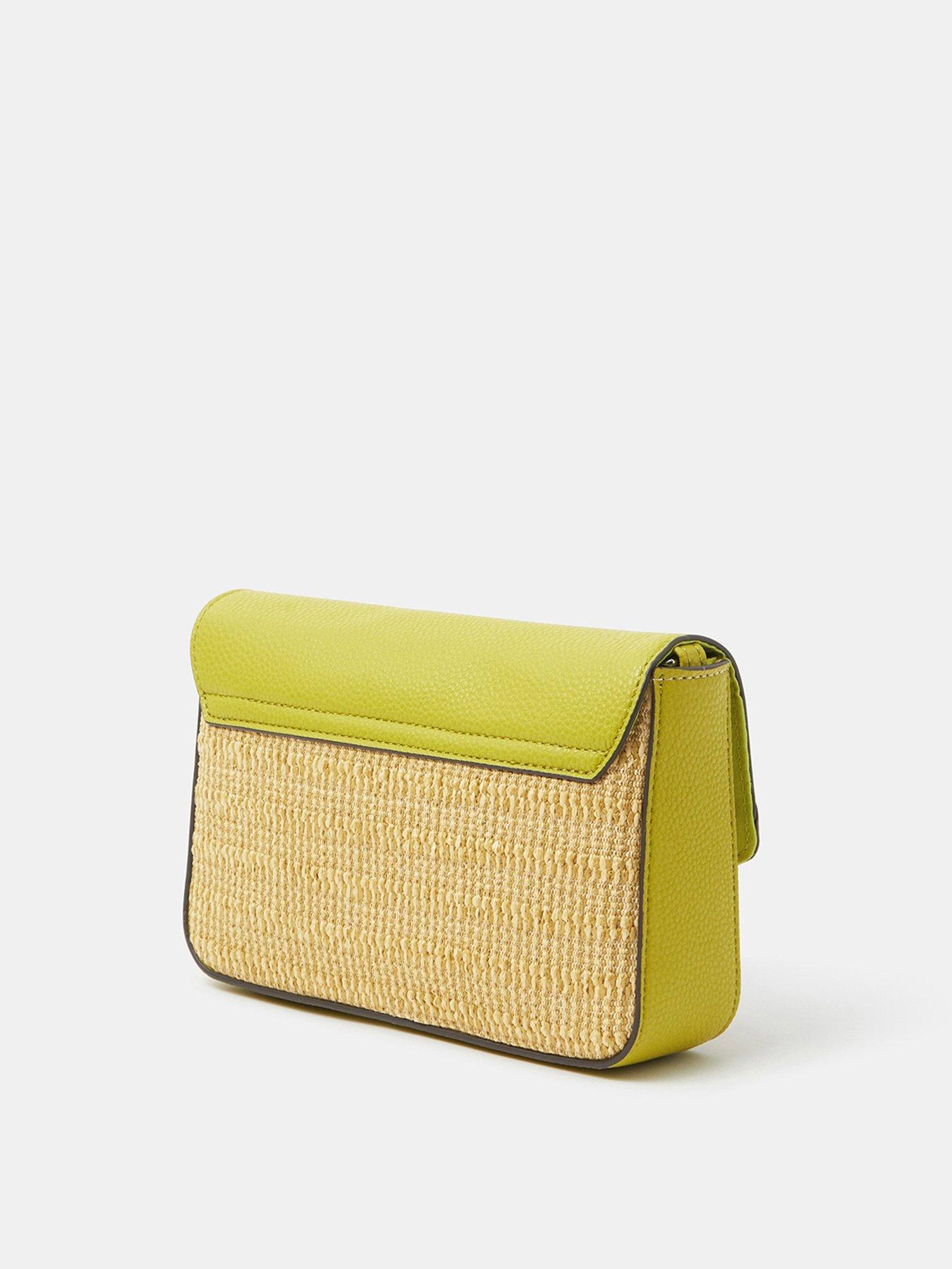  image of accessorize-twistlock-raffia-crossbody-bag