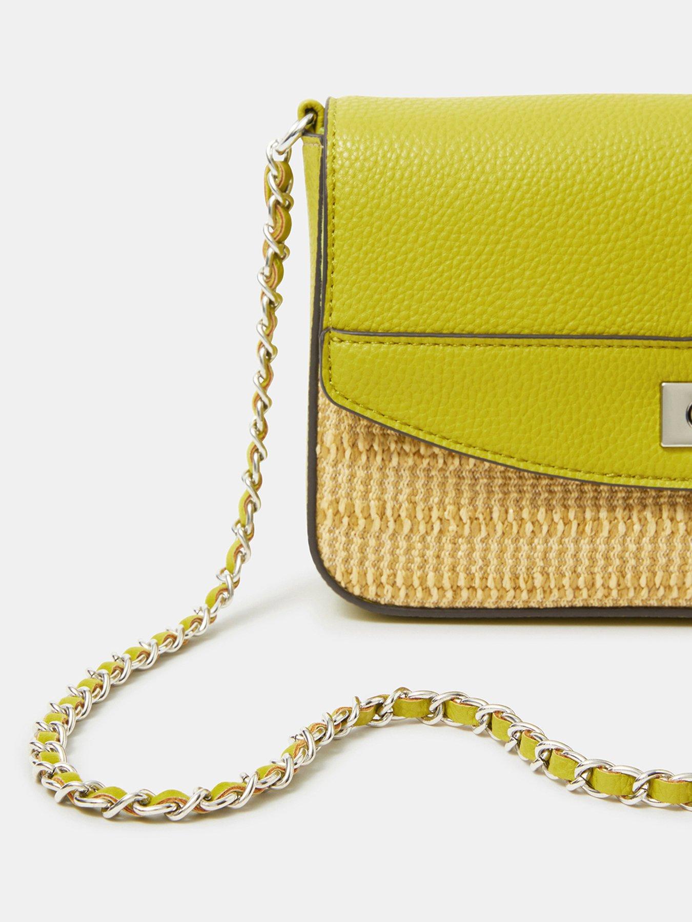  image of accessorize-twistlock-raffia-crossbody-bag