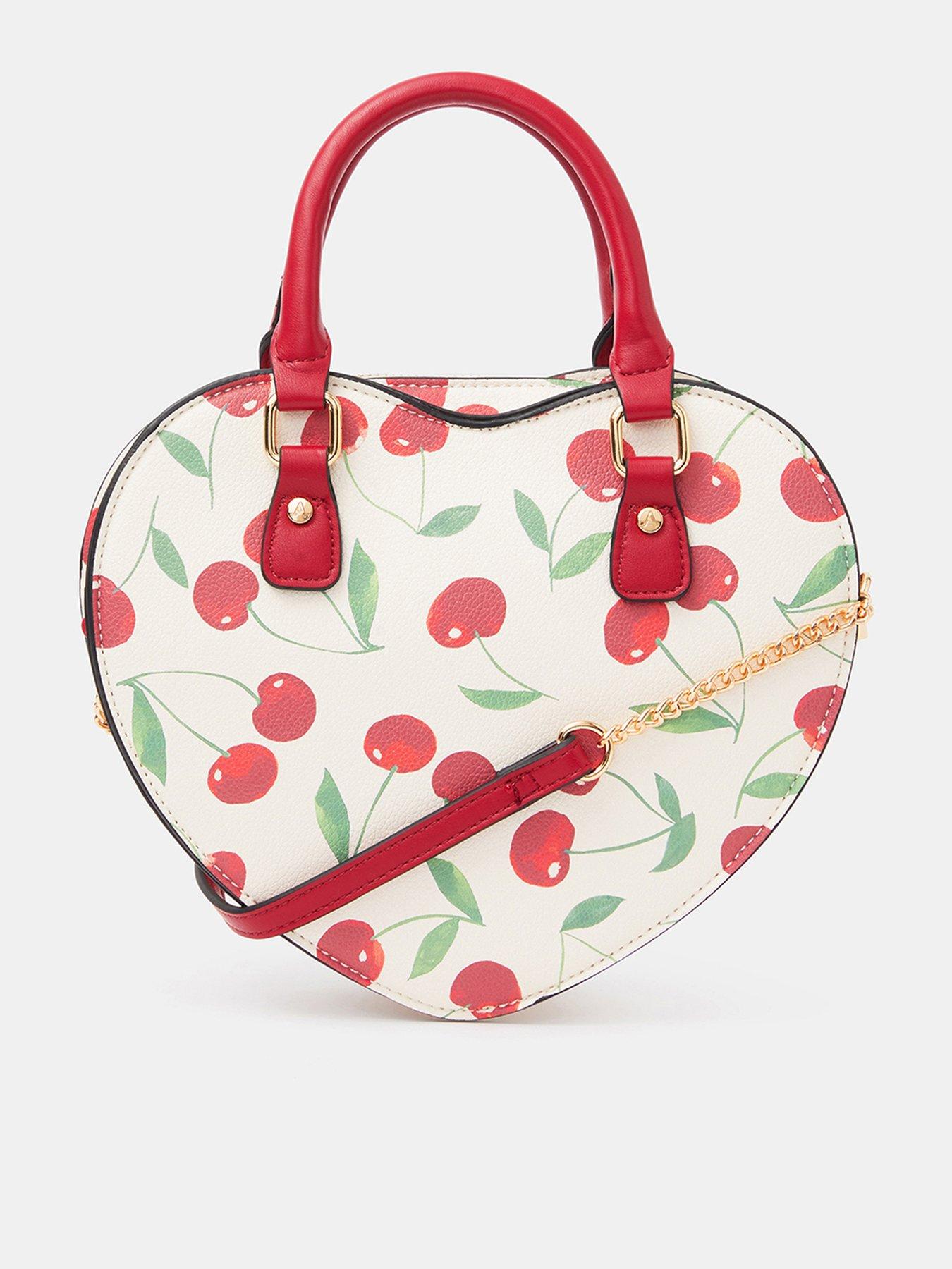  image of accessorize-cherry-print-heart-crossbody-bag