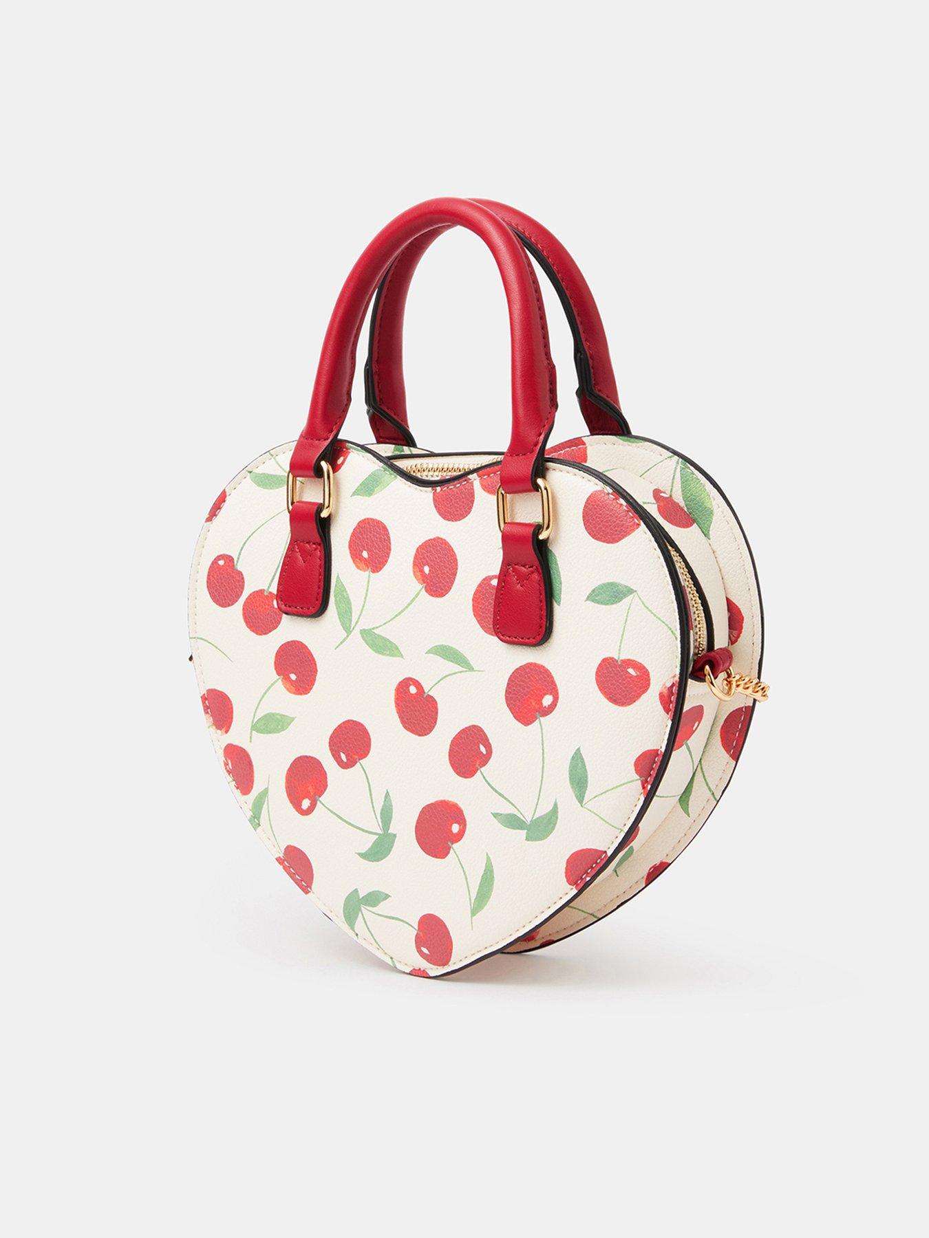  image of accessorize-cherry-print-heart-crossbody-bag