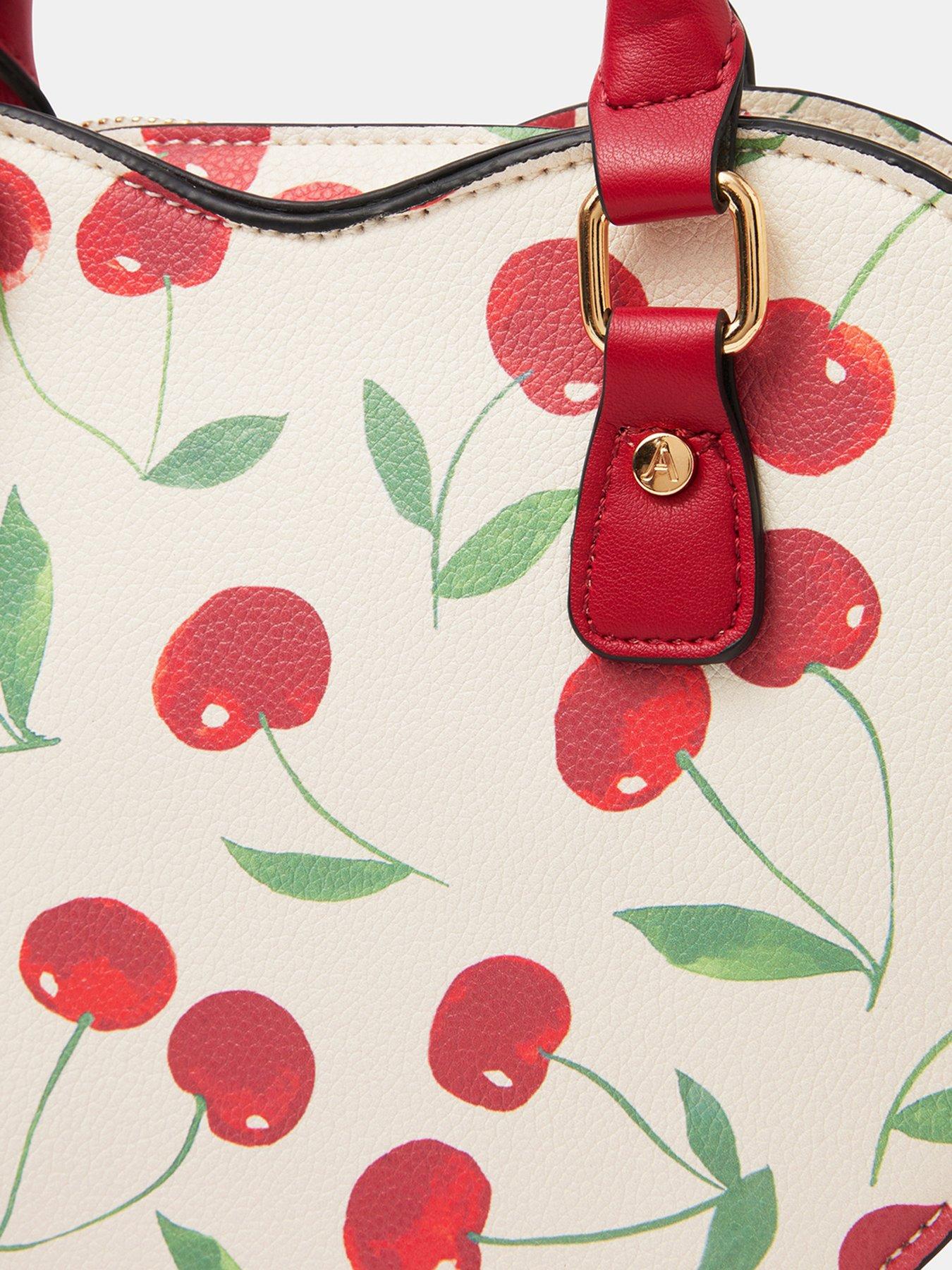  image of accessorize-cherry-print-heart-crossbody-bag