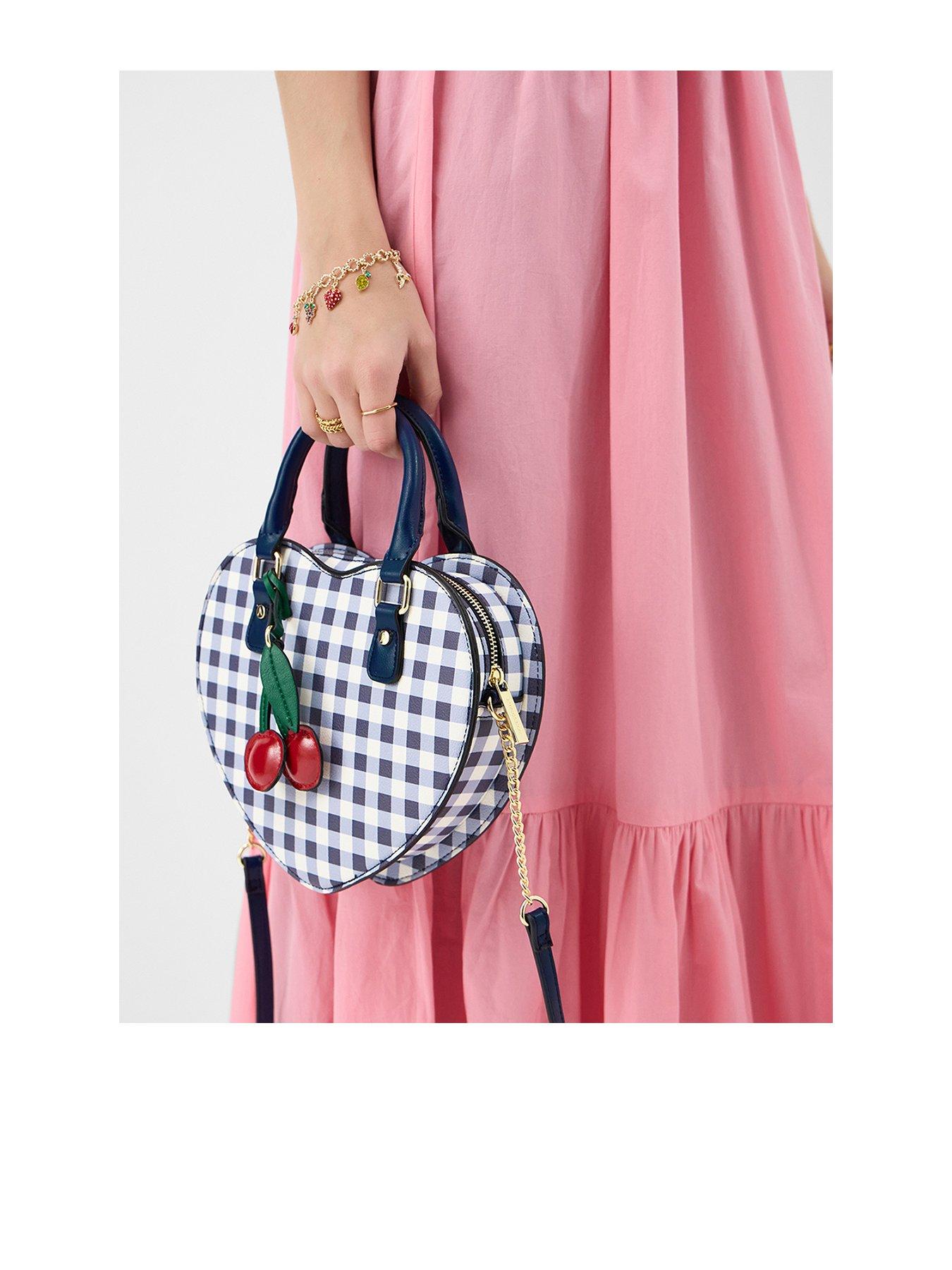 Accessorize Gingham Heart Crossbody Bag