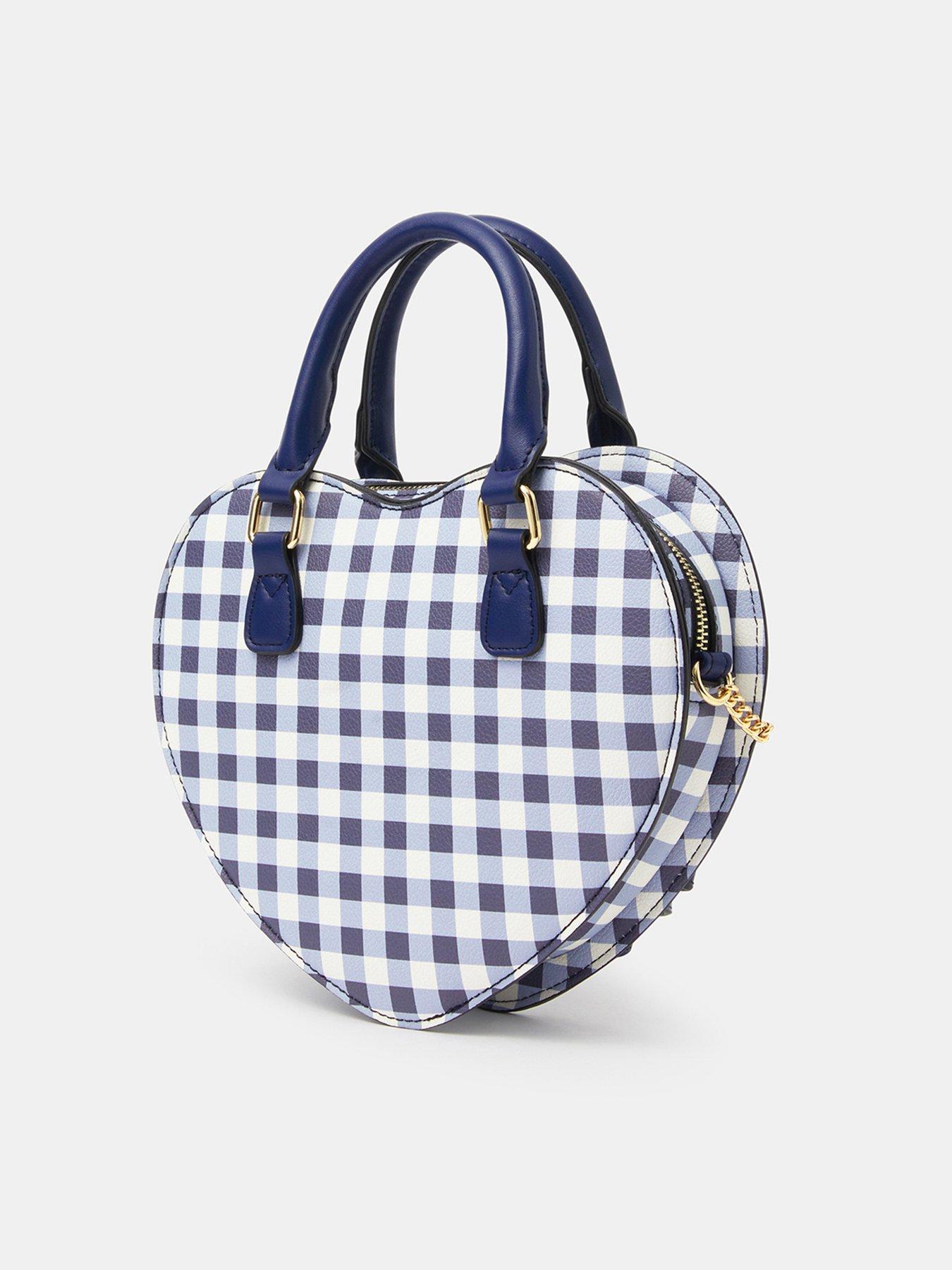  image of accessorize-gingham-heart-crossbody-bag
