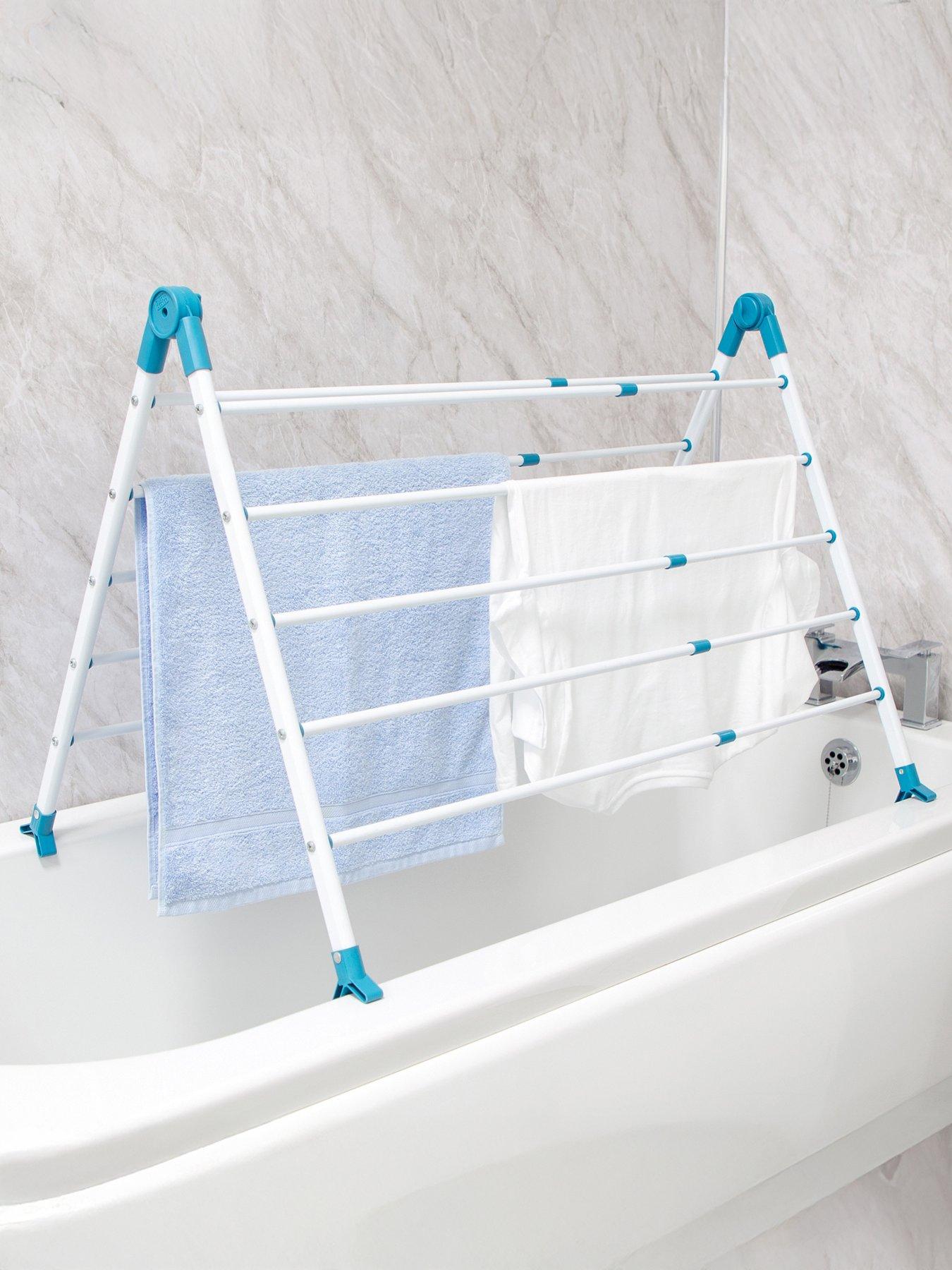 front image of black-decker-bd-over-bath-extendable-airer-aqua