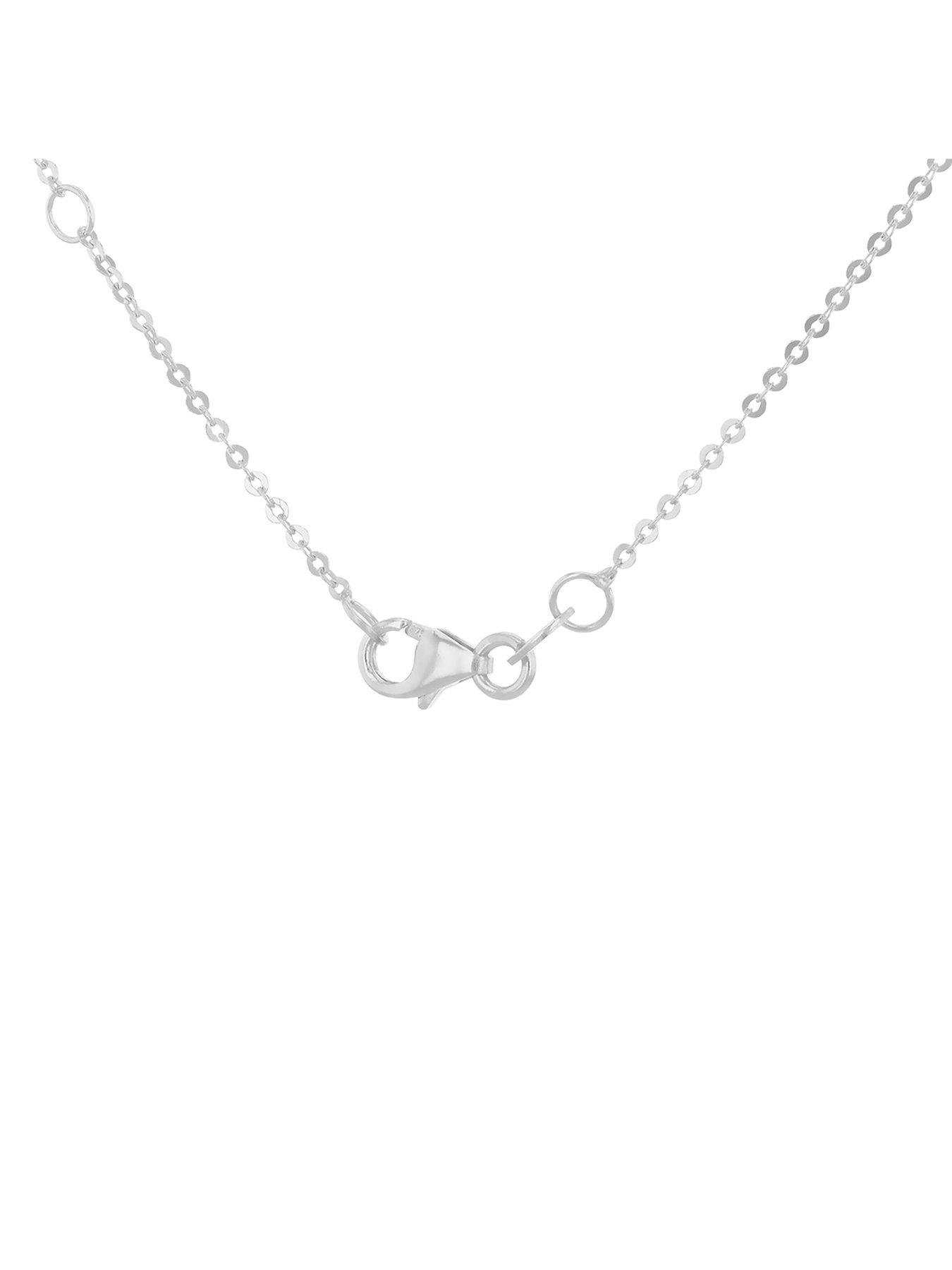 Image 3 of 5 of The Love Collection 9ct White Gold 1mm CZ Petal Necklace Adjustable 43cm/17' - 46cm/18'