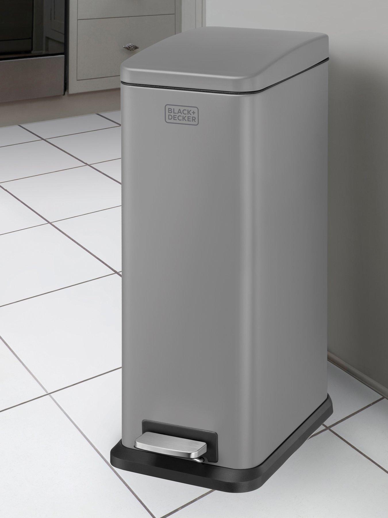  image of black-decker-bd-20l-slimline-soft-close-pedal-bin-grey