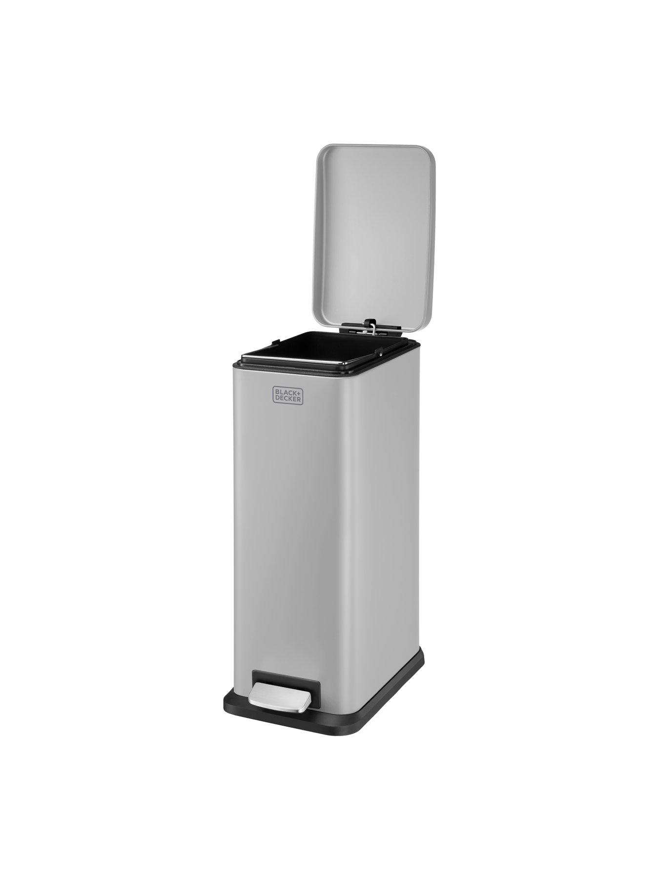  image of black-decker-bd-20l-slimline-soft-close-pedal-bin-grey