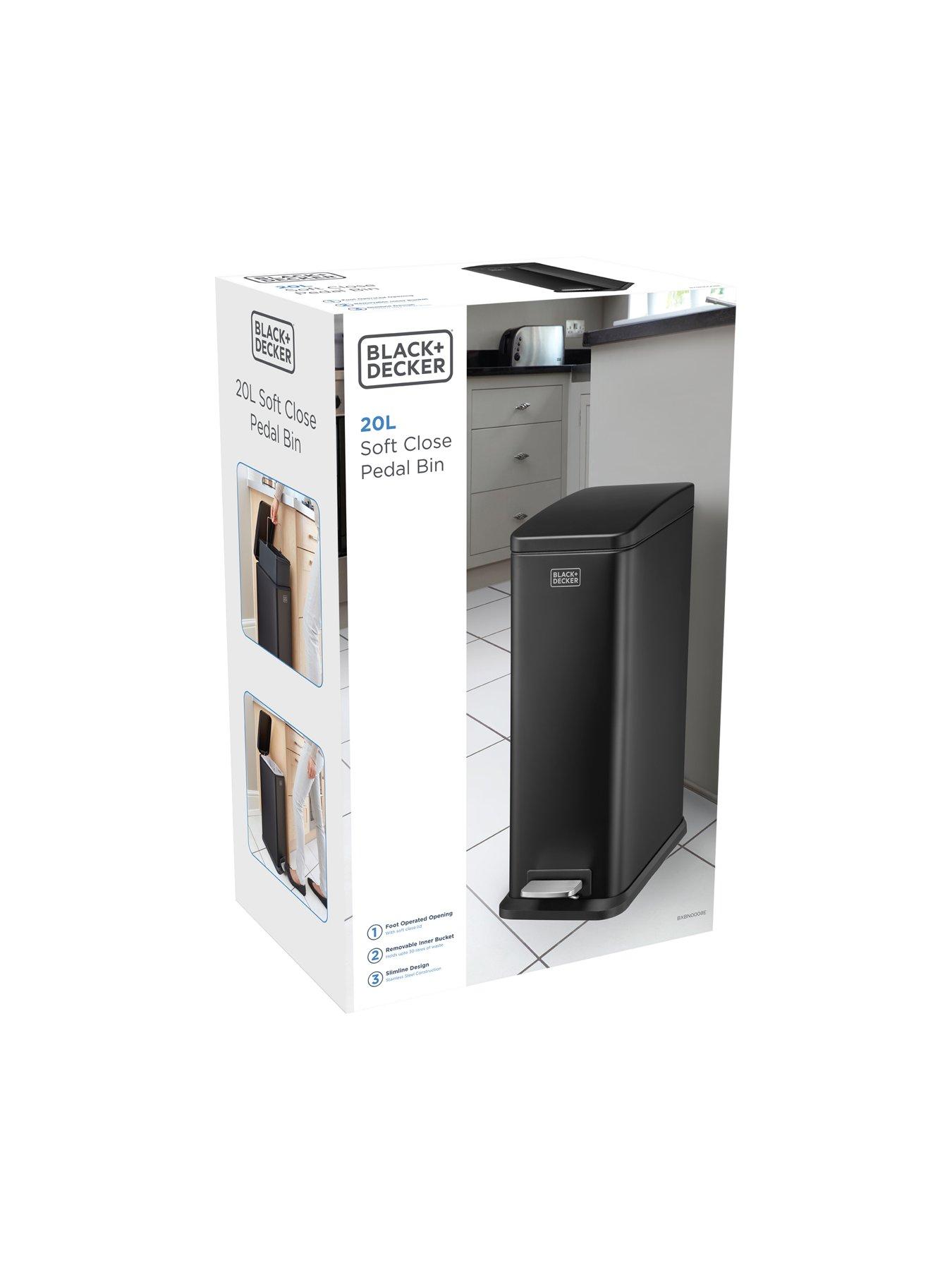 Image 7 of 7 of Black & Decker B+d 20l Slimline Soft Close Pedal Bin Matt Black