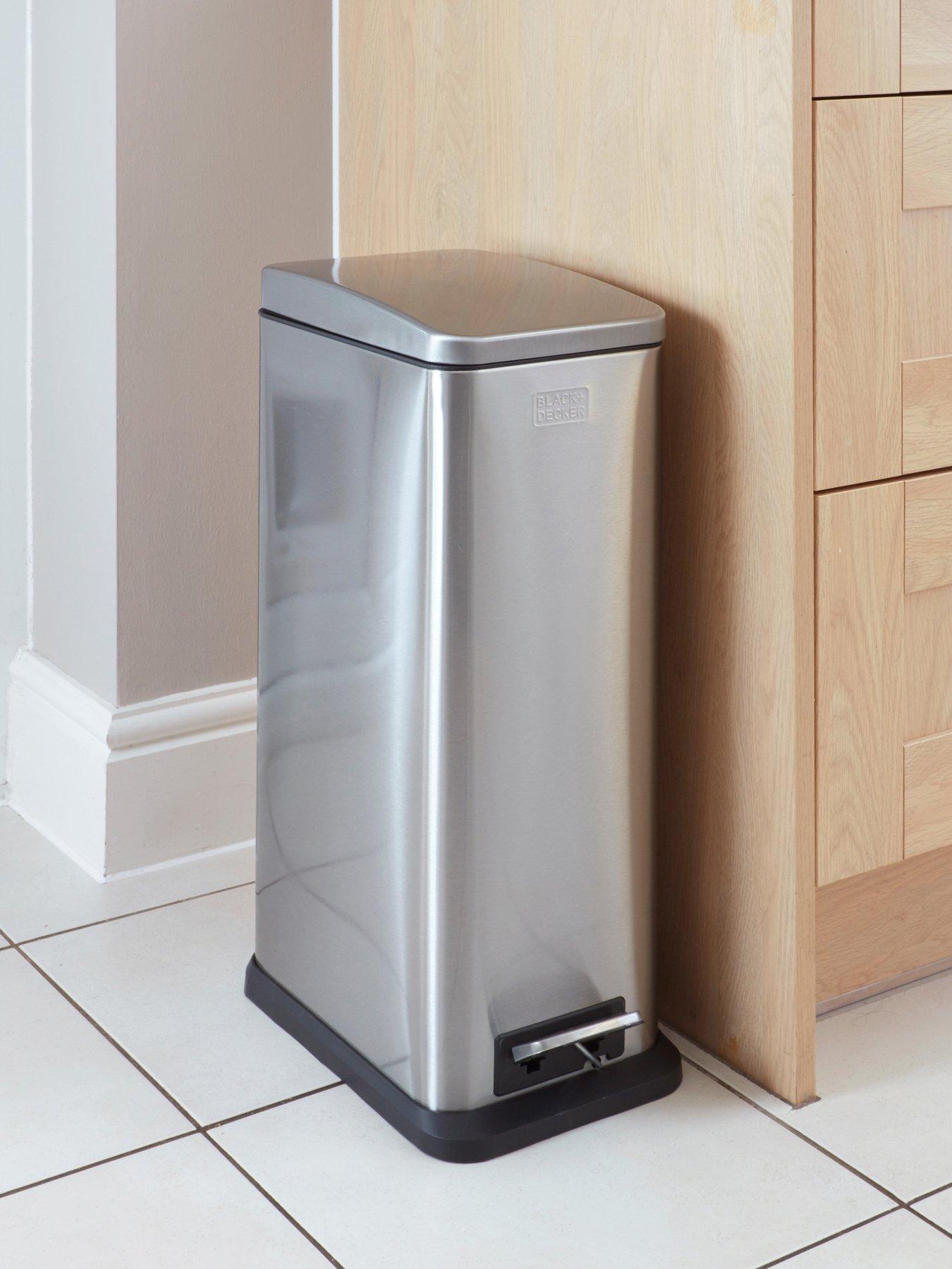 front image of black-decker-bd-20l-slimline-soft-close-pedal-bin