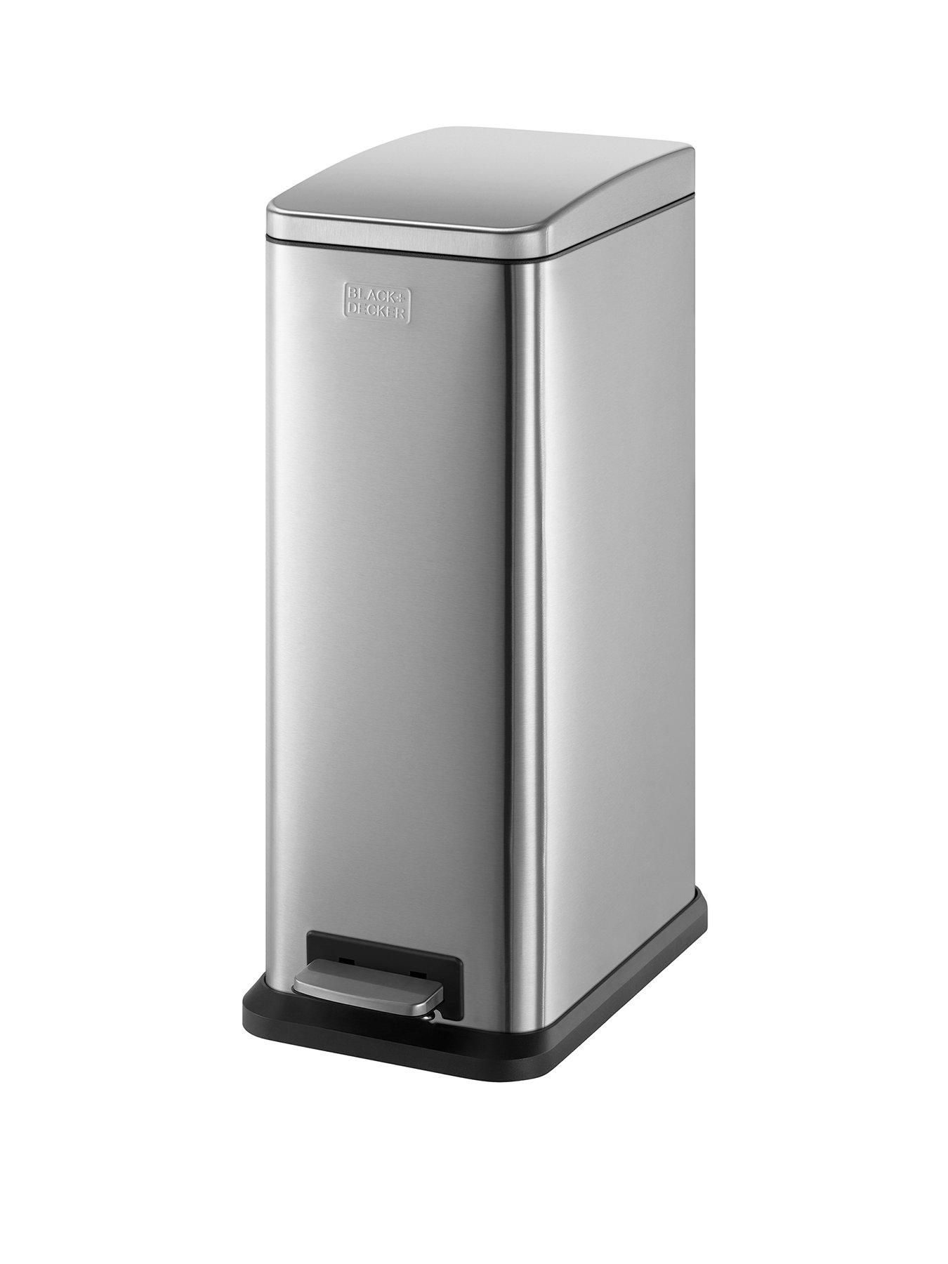 stillFront image of black-decker-bd-20l-slimline-soft-close-pedal-bin