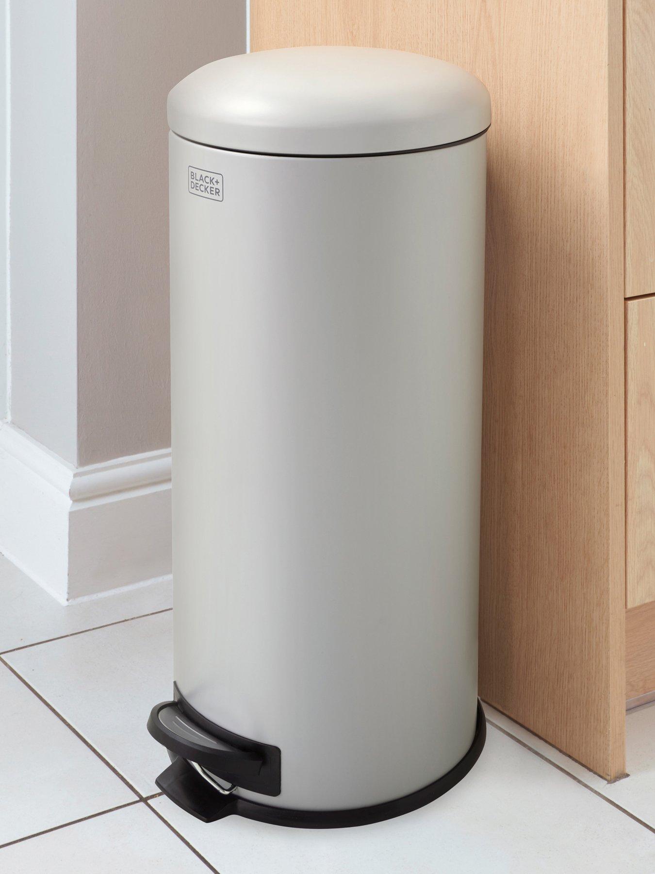 black-decker-bd-30l-dome-lid-pedal-bin-grey