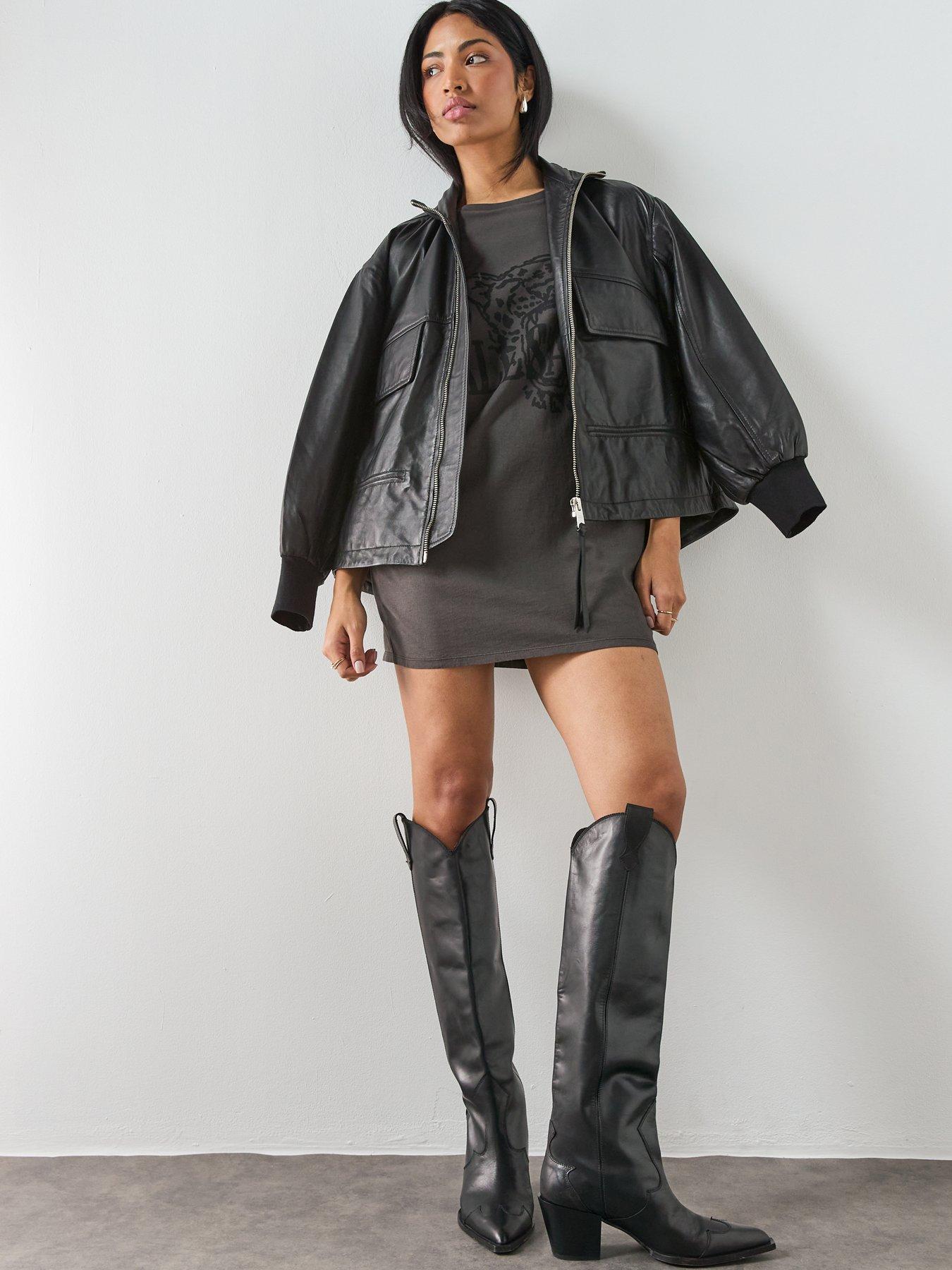 Image 3 of 6 of AllSaints Wild Brooke Dress - Grey