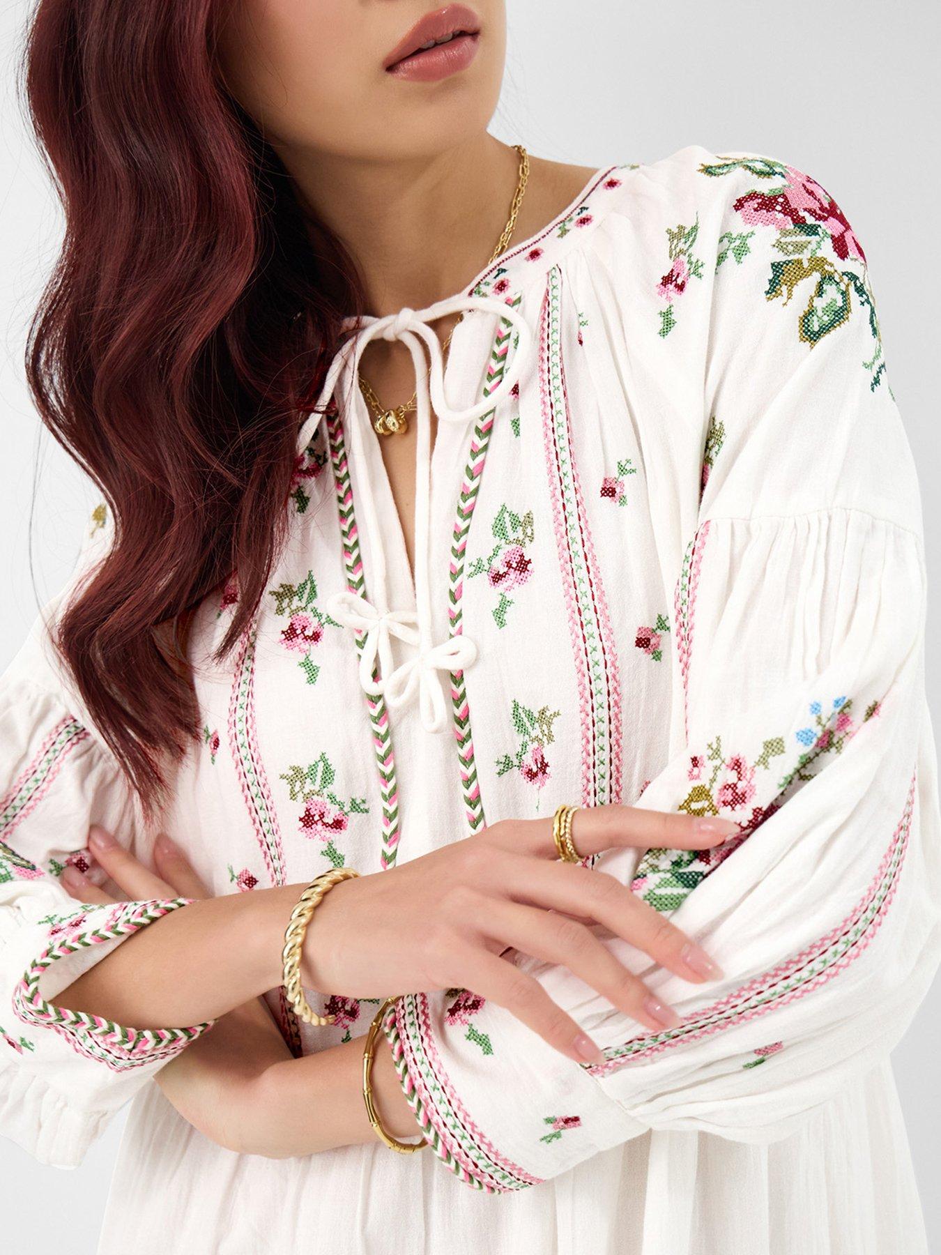  image of accessorize-floral-embroidered-maxi-dress