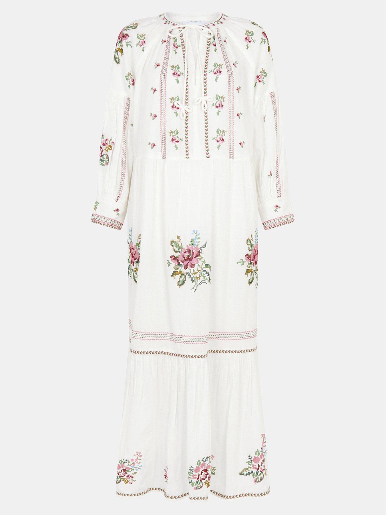  image of accessorize-floral-embroidered-maxi-dress