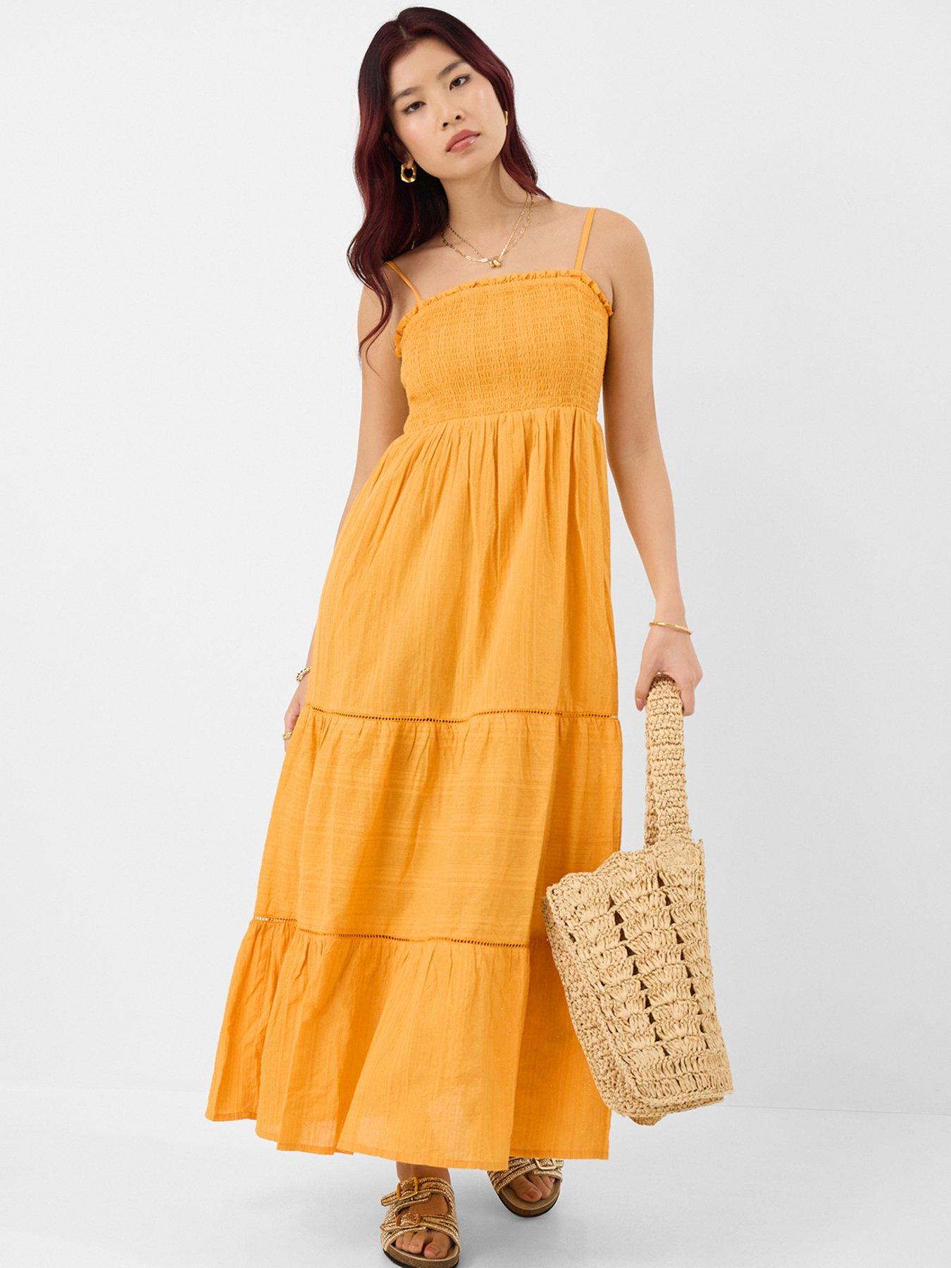 Accessorize Shimmer Smocked Midi Dress