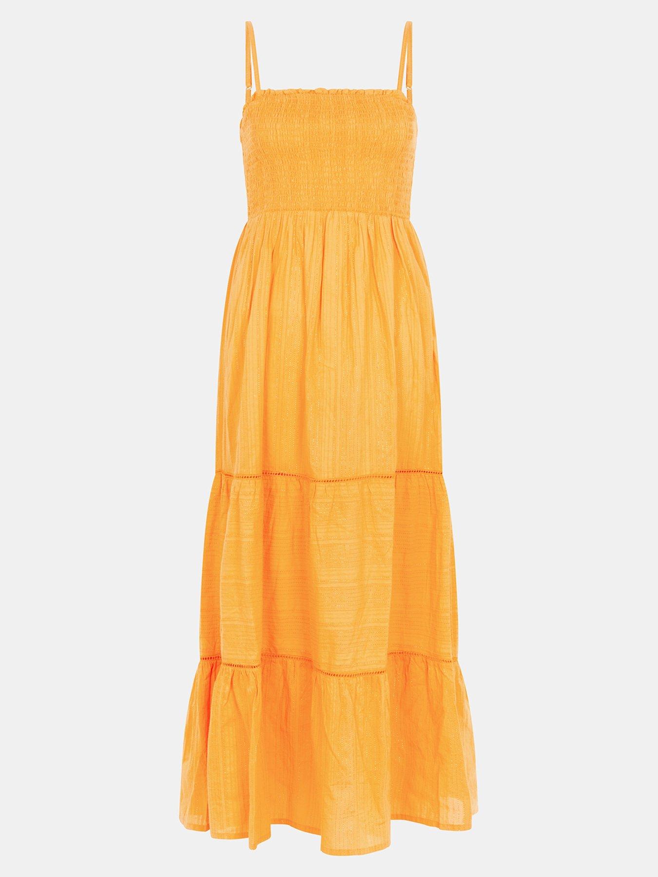 Image 4 of 4 of Accessorize Shimmer Smocked Midi Dress