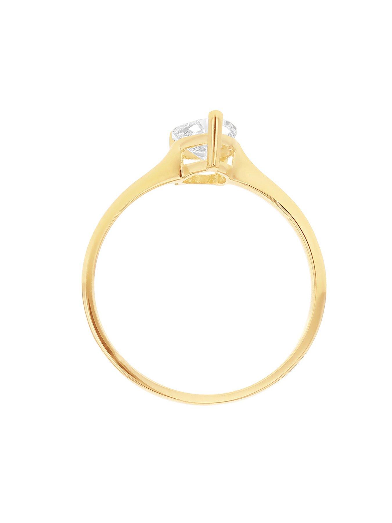 Image 3 of 4 of The Love Collection 9ct Yellow Gold 8 x 5mm Pear CZ Ring