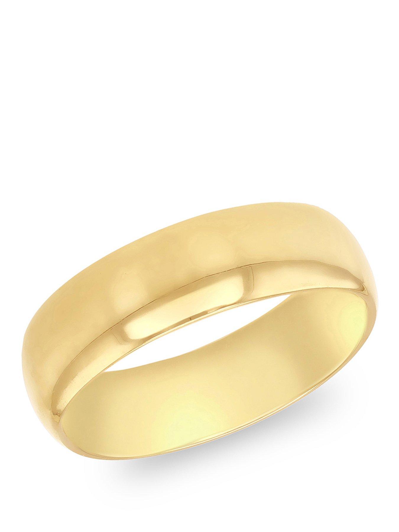 Image 1 of 5 of The Love Collection 9ct Yellow Gold 6mm Comfort Fit Plain Wedding Band Ring
