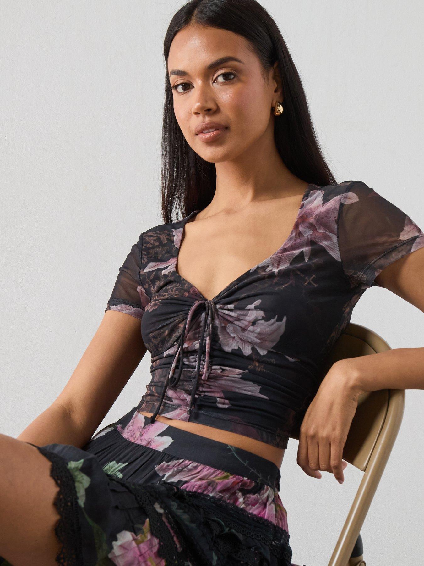 Image 5 of 6 of AllSaints Gabby Mesh Top