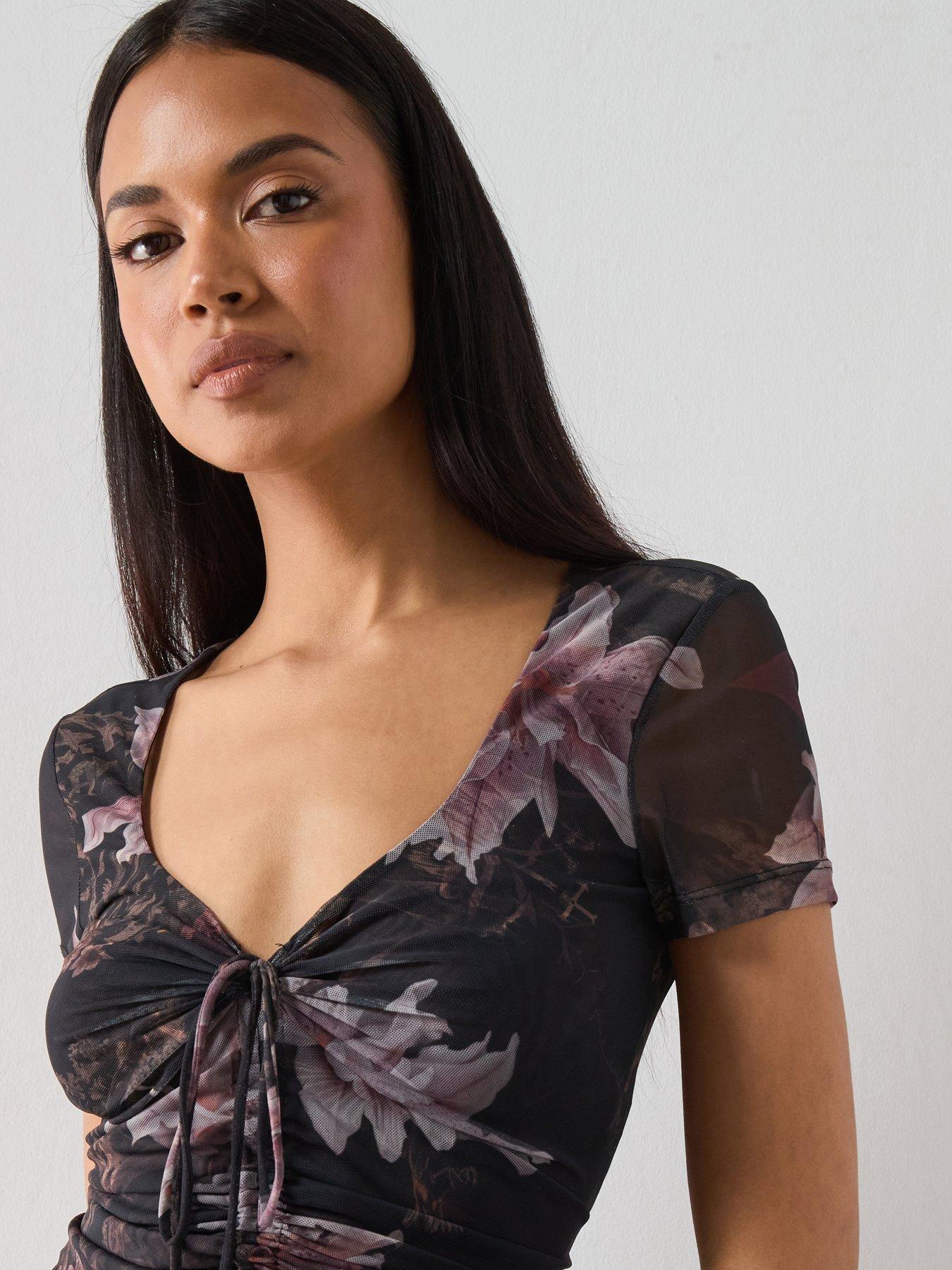 Image 6 of 6 of AllSaints Gabby Mesh Top