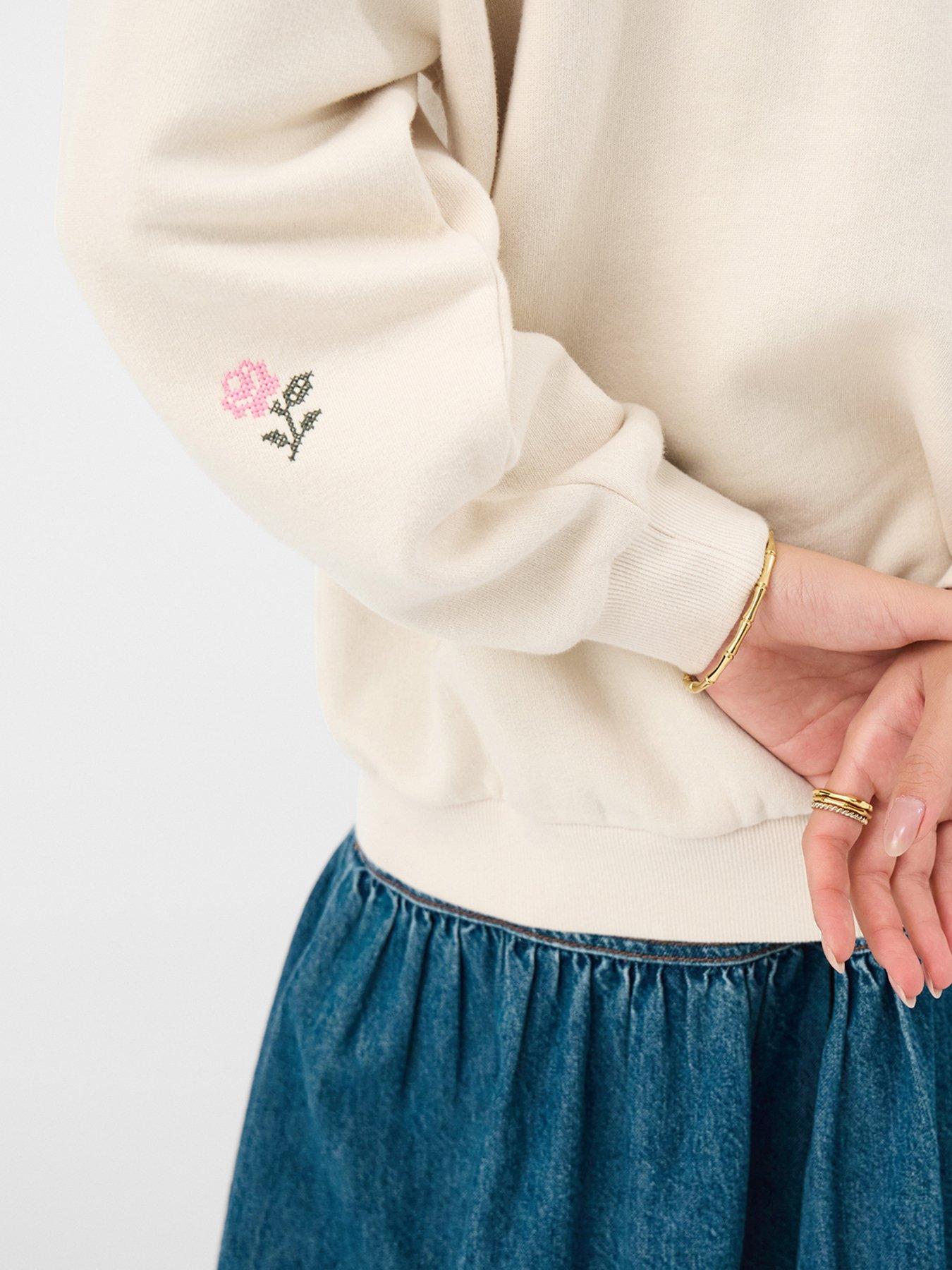  image of accessorize-floral-embroidered-jumper