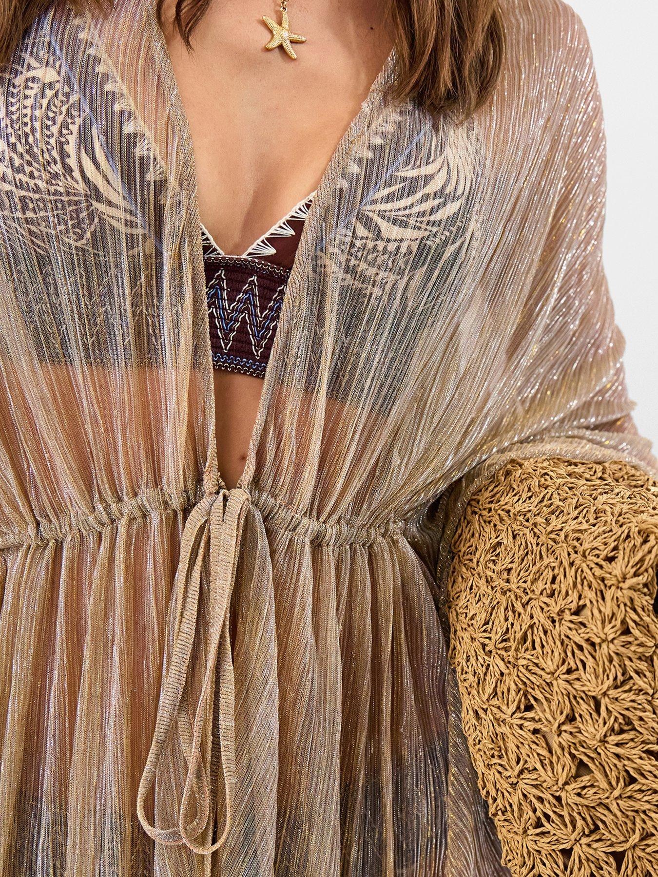 Image 4 of 5 of Accessorize Shimmer Mini Kaftan