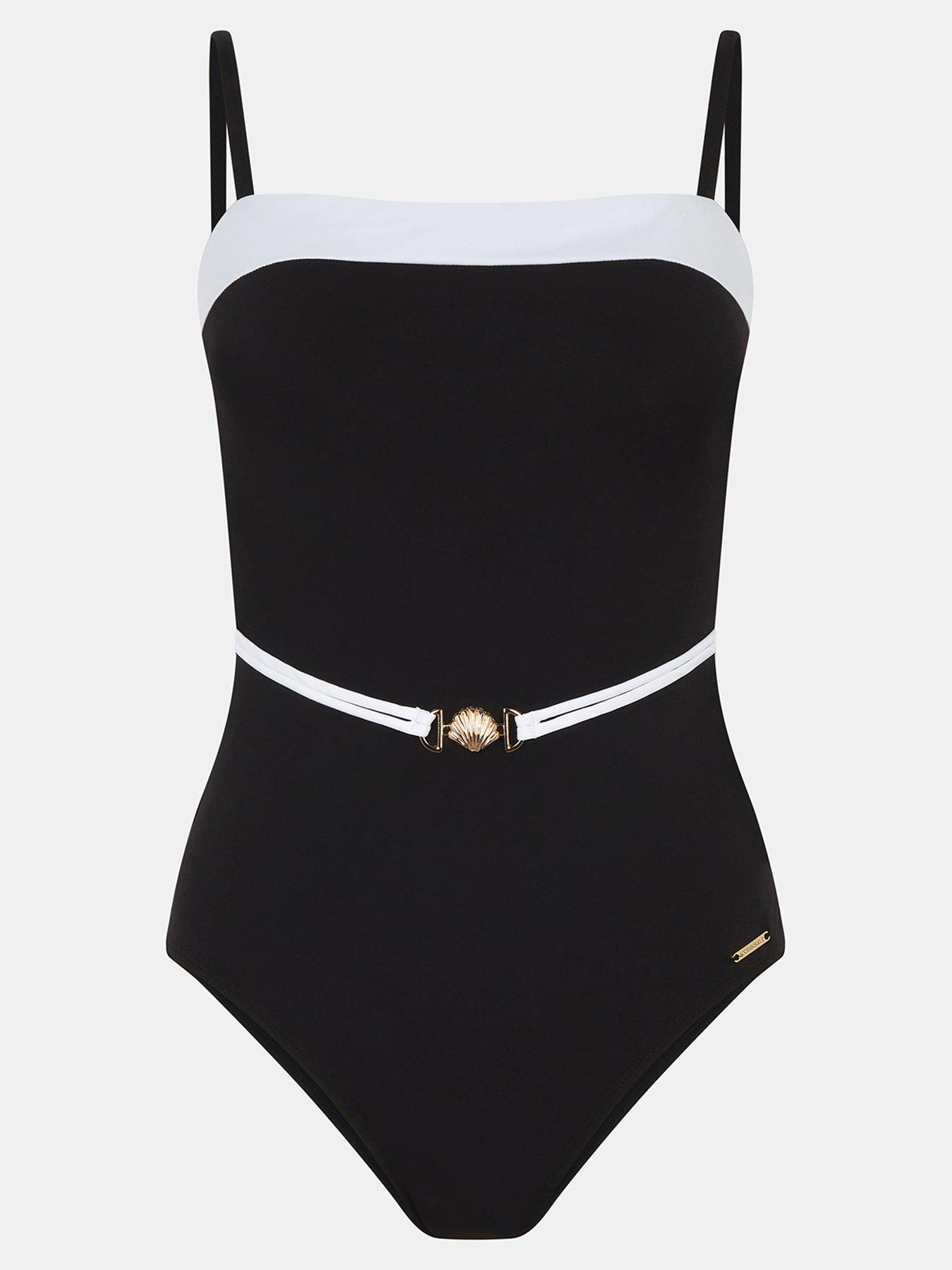  image of accessorize-mono-belted-shaping-swimsuit