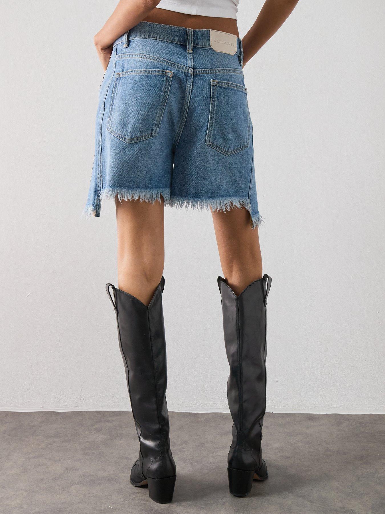 Image 2 of 6 of AllSaints Frankie Stud Short - Blue