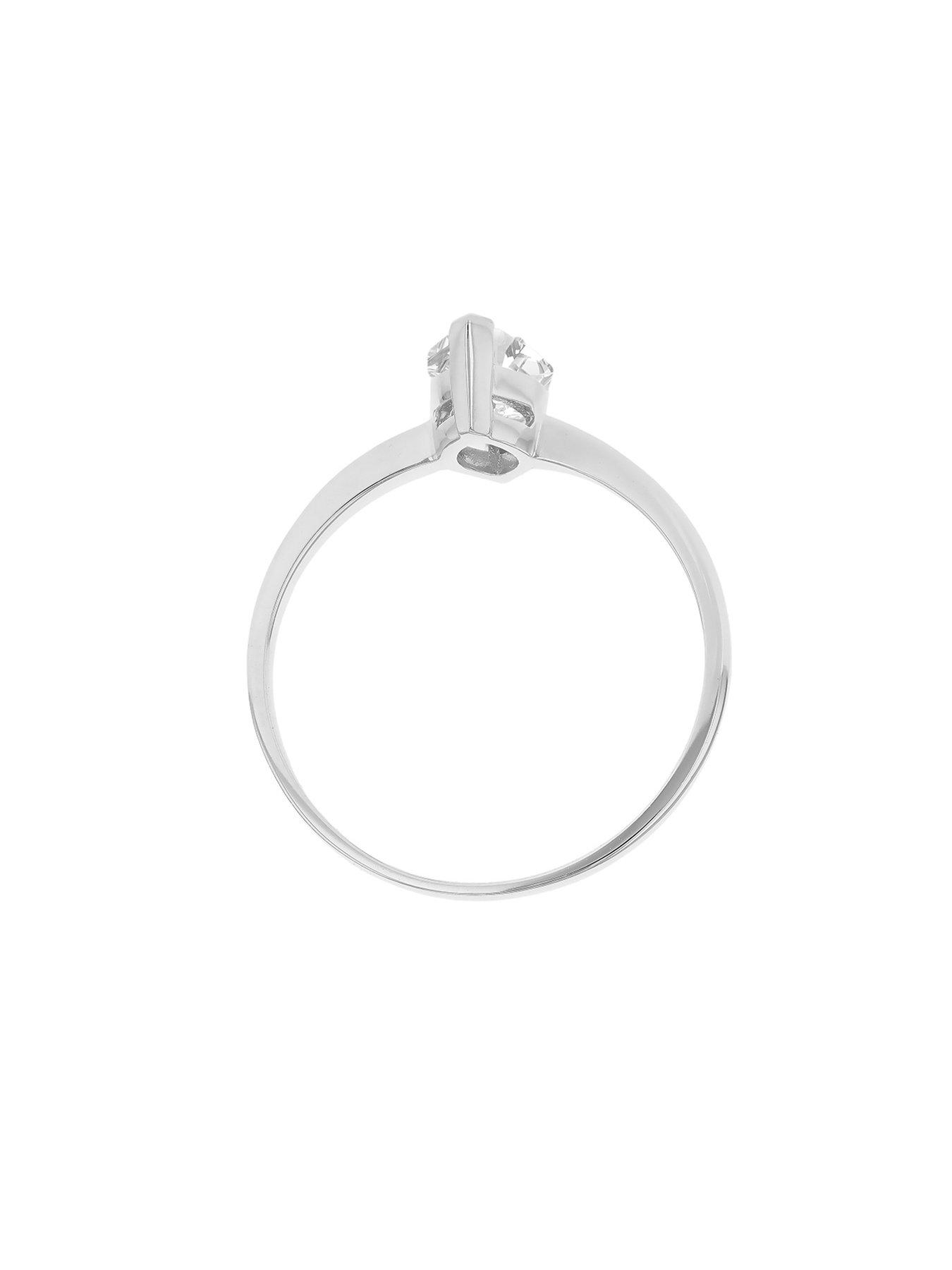  image of the-love-collection-9ct-white-gold-10mm-x-5mm-marquise-cz-ring
