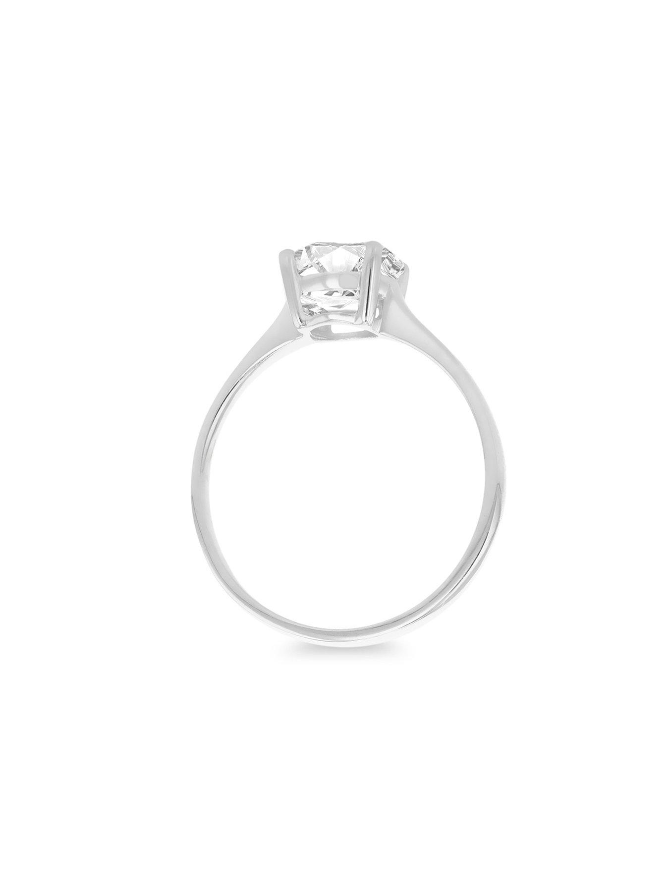 Image 3 of 5 of The Love Collection 9ct White Gold 7mm CZ Solitatire Ring
