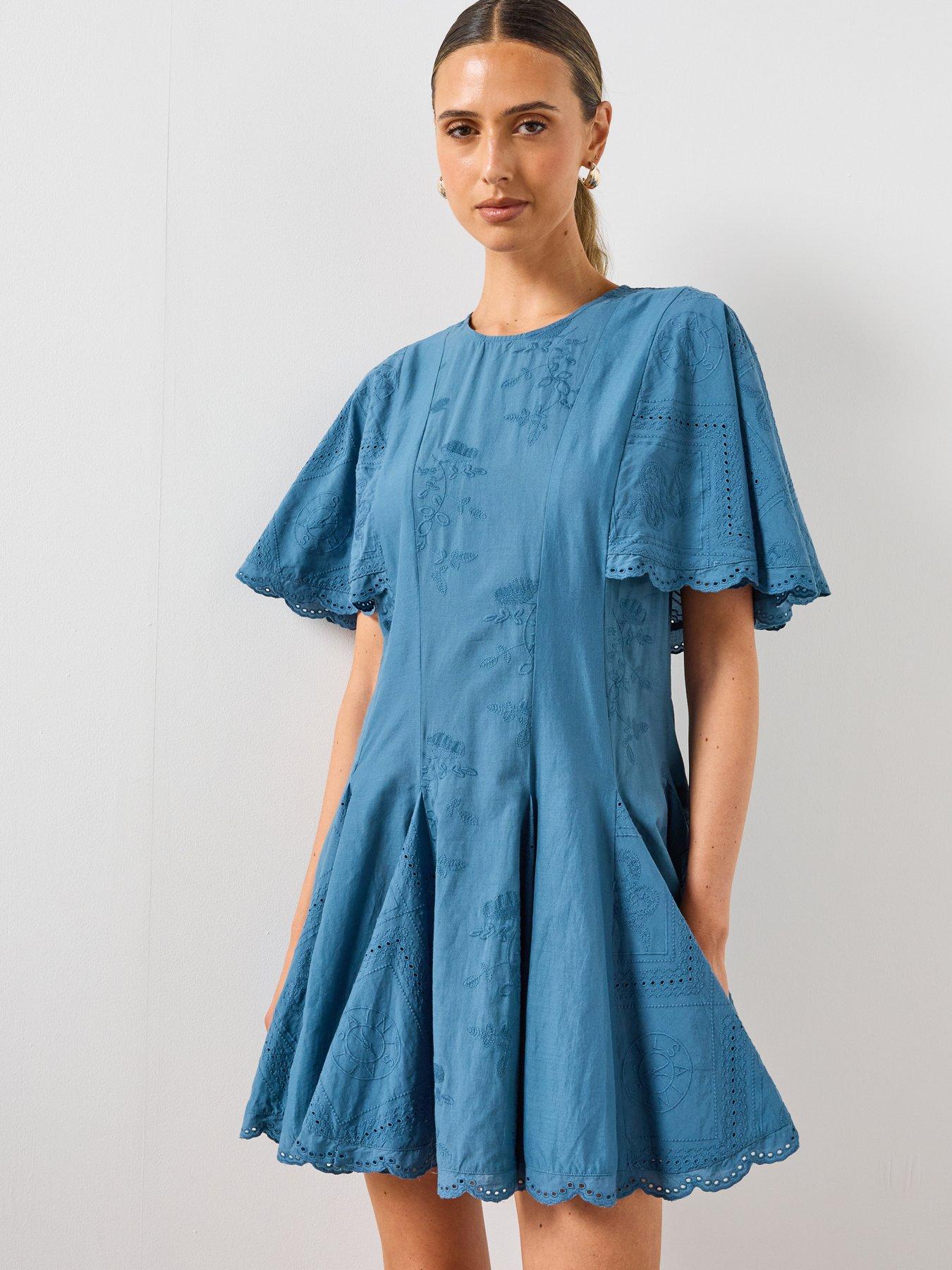 AllSaints Corla Slim Fit Mini Dress - Captain Blue