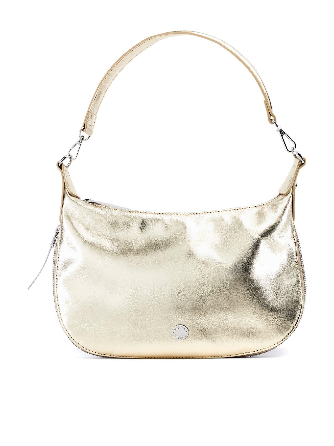 Image 1 of 3 of Moda In Pelle Metallic Shoulder Bag - Gold