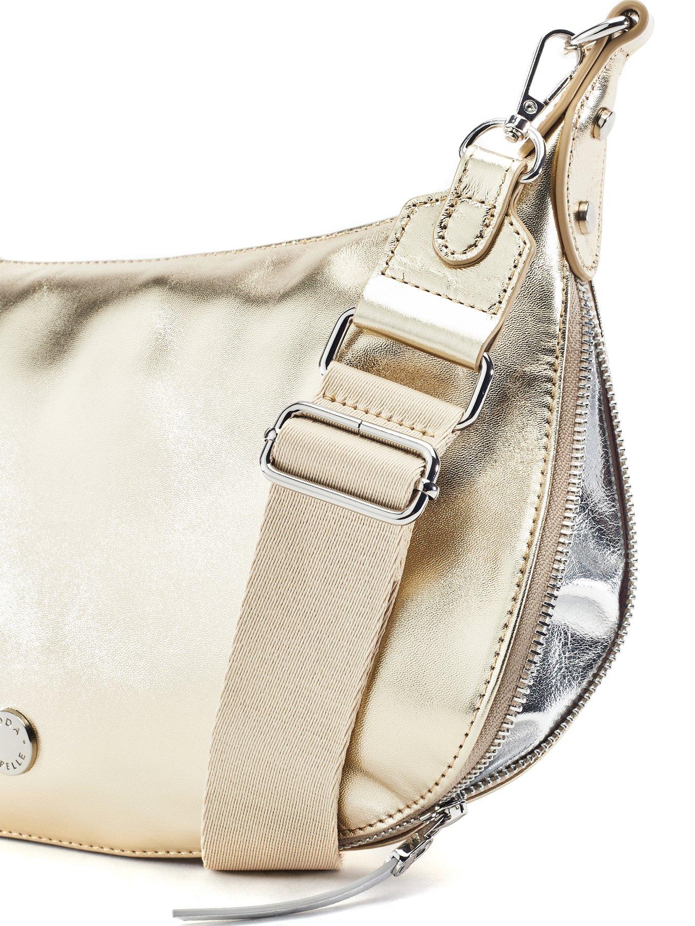 Image 2 of 3 of Moda In Pelle Metallic Shoulder Bag - Gold