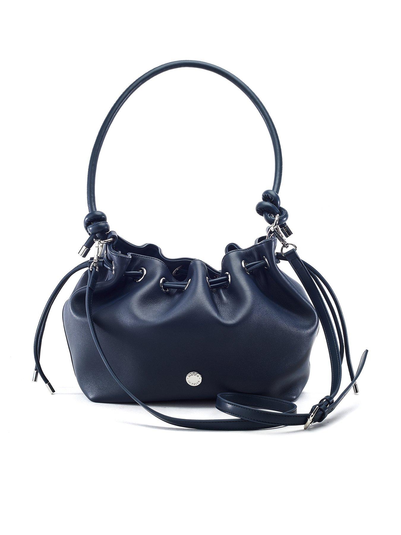 Moda In Pelle Ruched Eyelet Detail Knot Bag