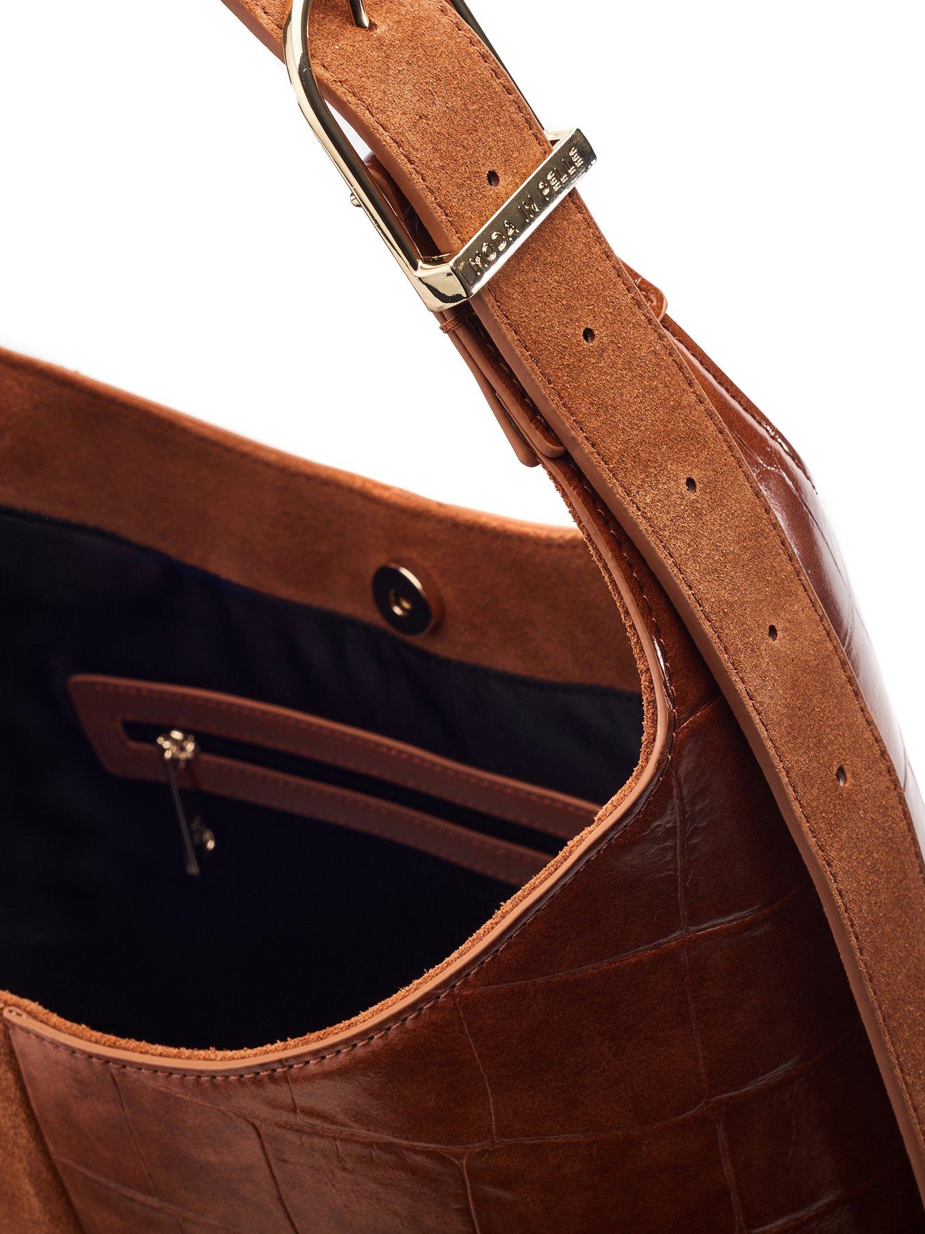 back image of moda-in-pelle-large-two-tone-tote