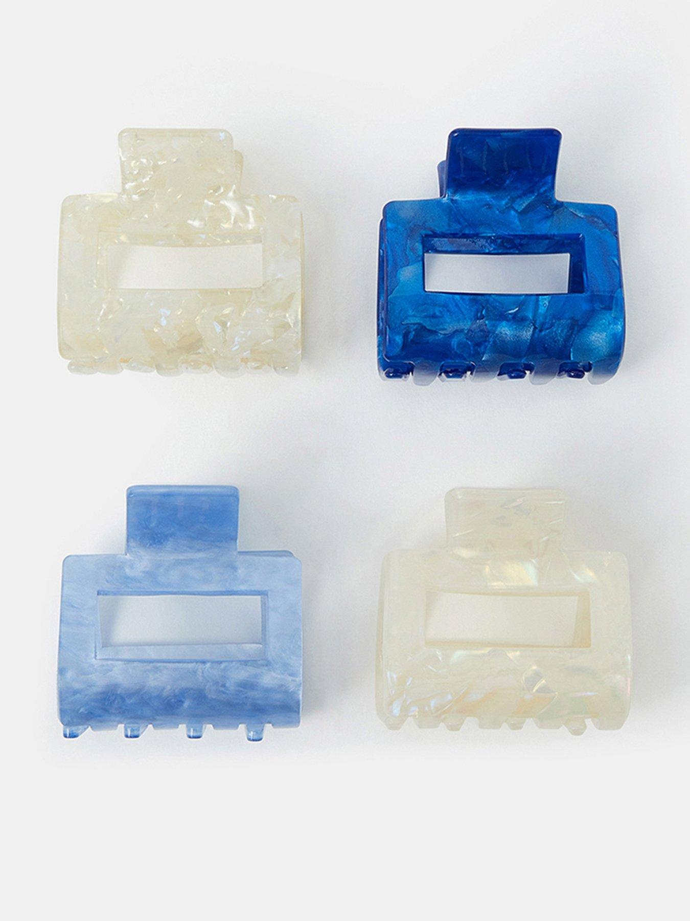 front image of accessorize-4-pack-resin-square-claw-clips