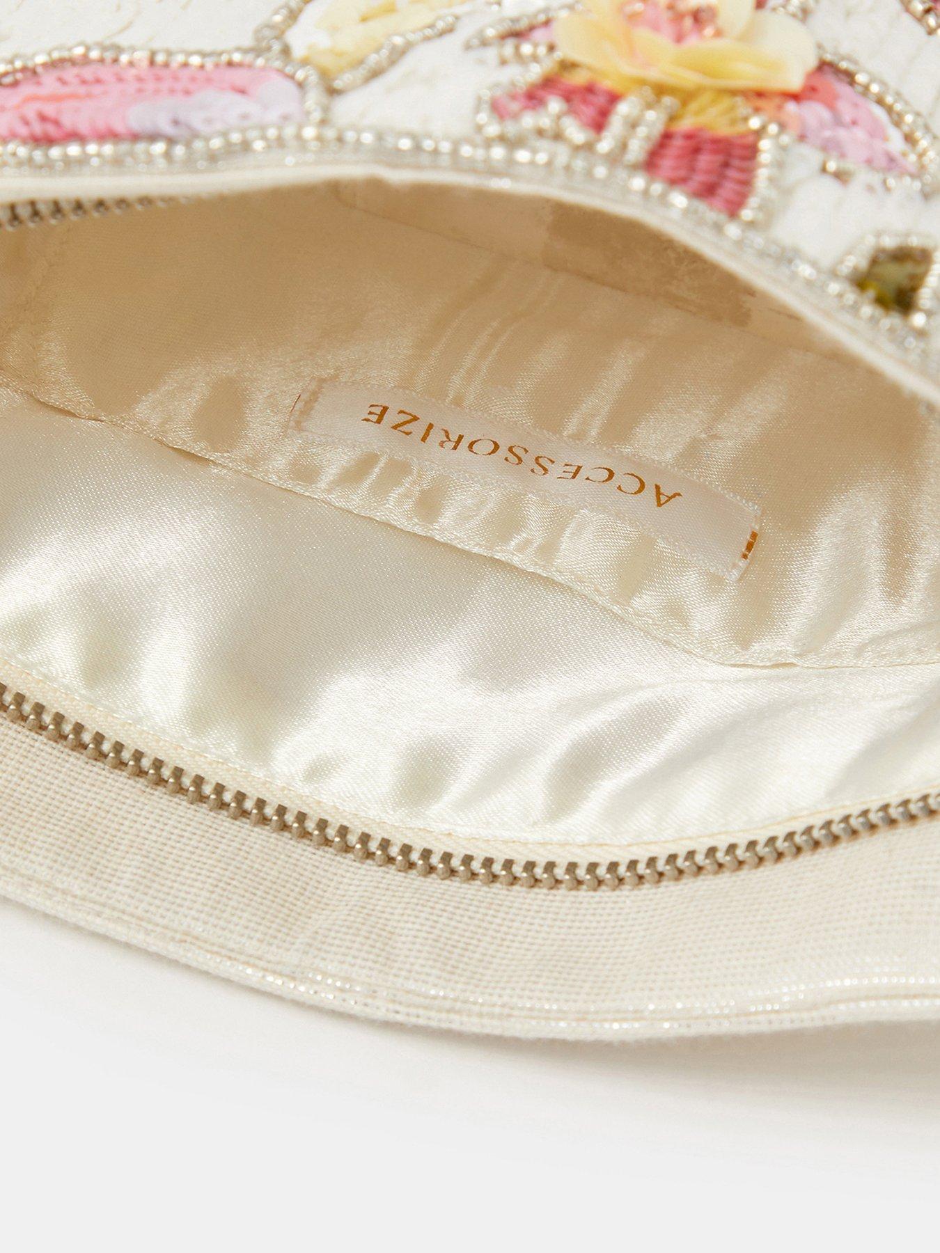  image of accessorize-floral-sequin-clutch-bag